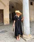 Telma™ - Vestido Midi Estilo Caftán Negro