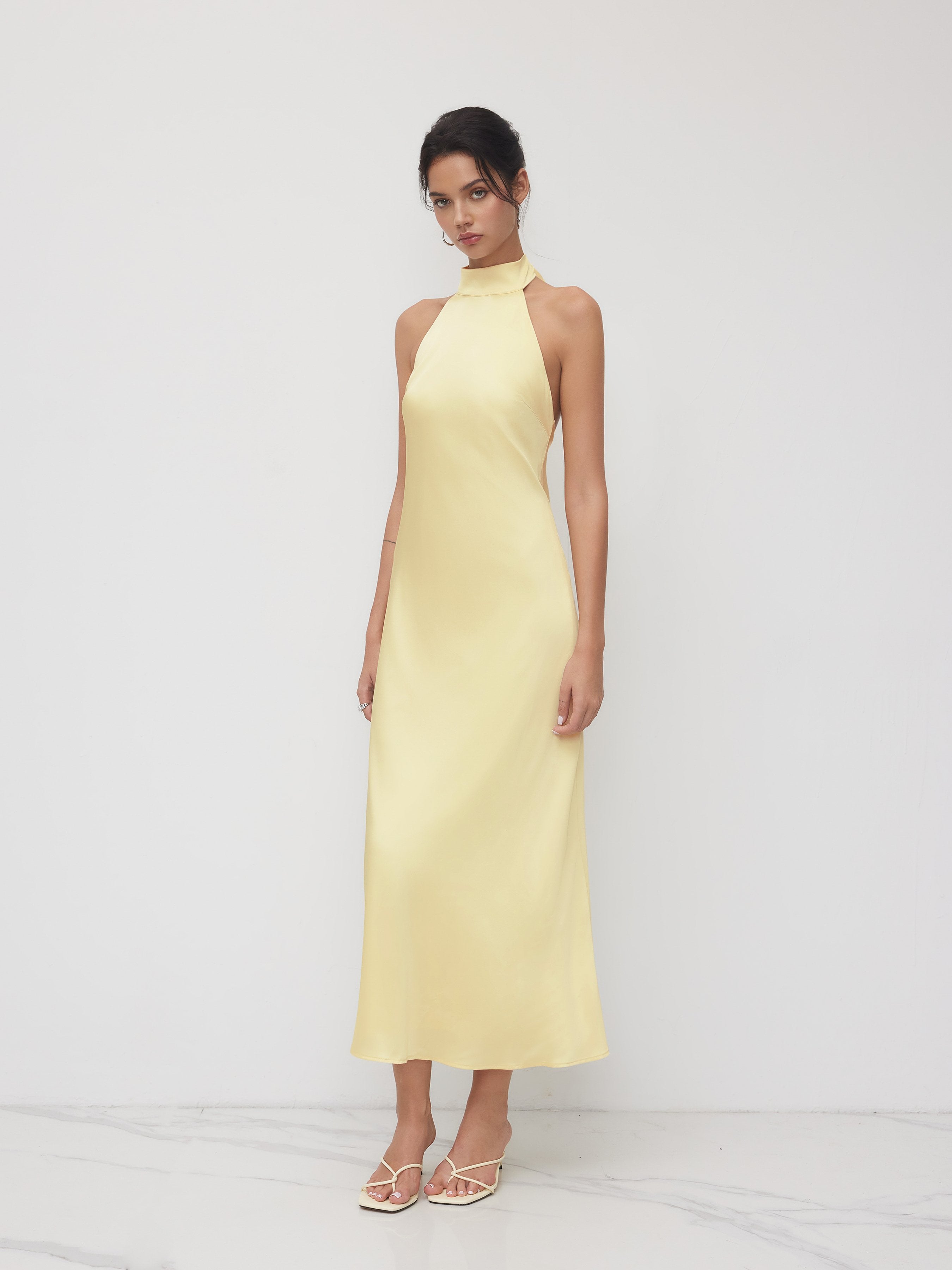 Denisa™ – Vestido Maxi Satinado