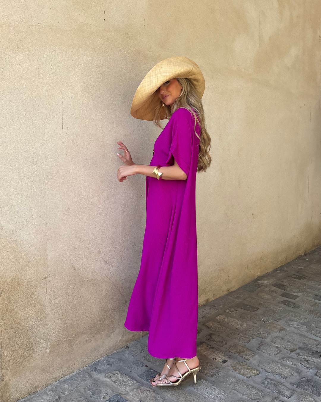 Telma™ - Vestido Midi Estilo Caftán Buganvilla