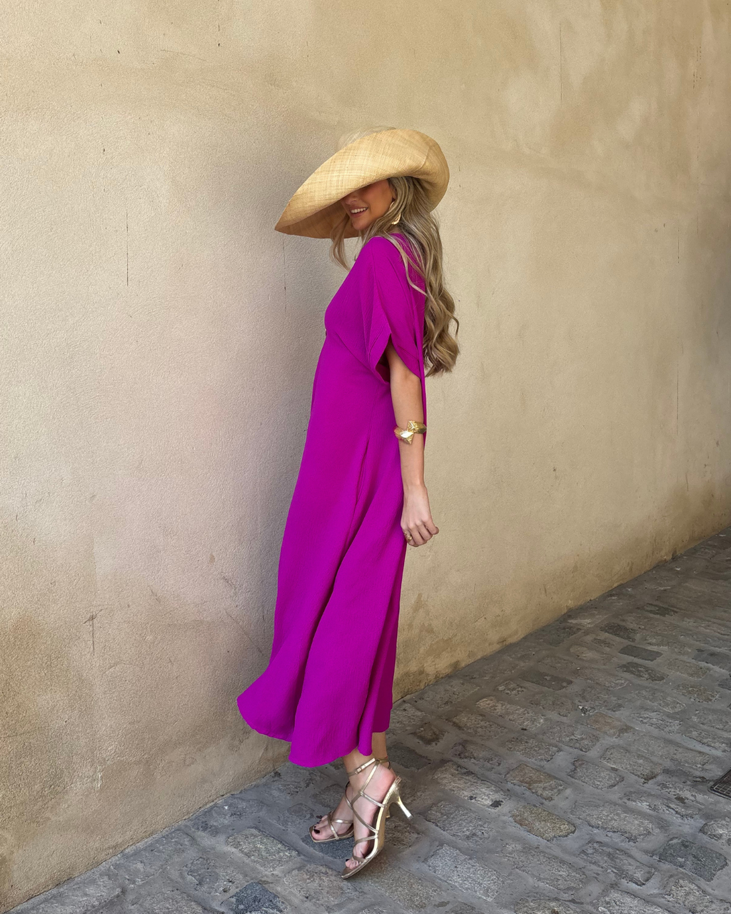Telma™ - Vestido Midi Estilo Caftán Buganvilla