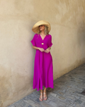 Telma™ - Vestido Midi Estilo Caftán Buganvilla