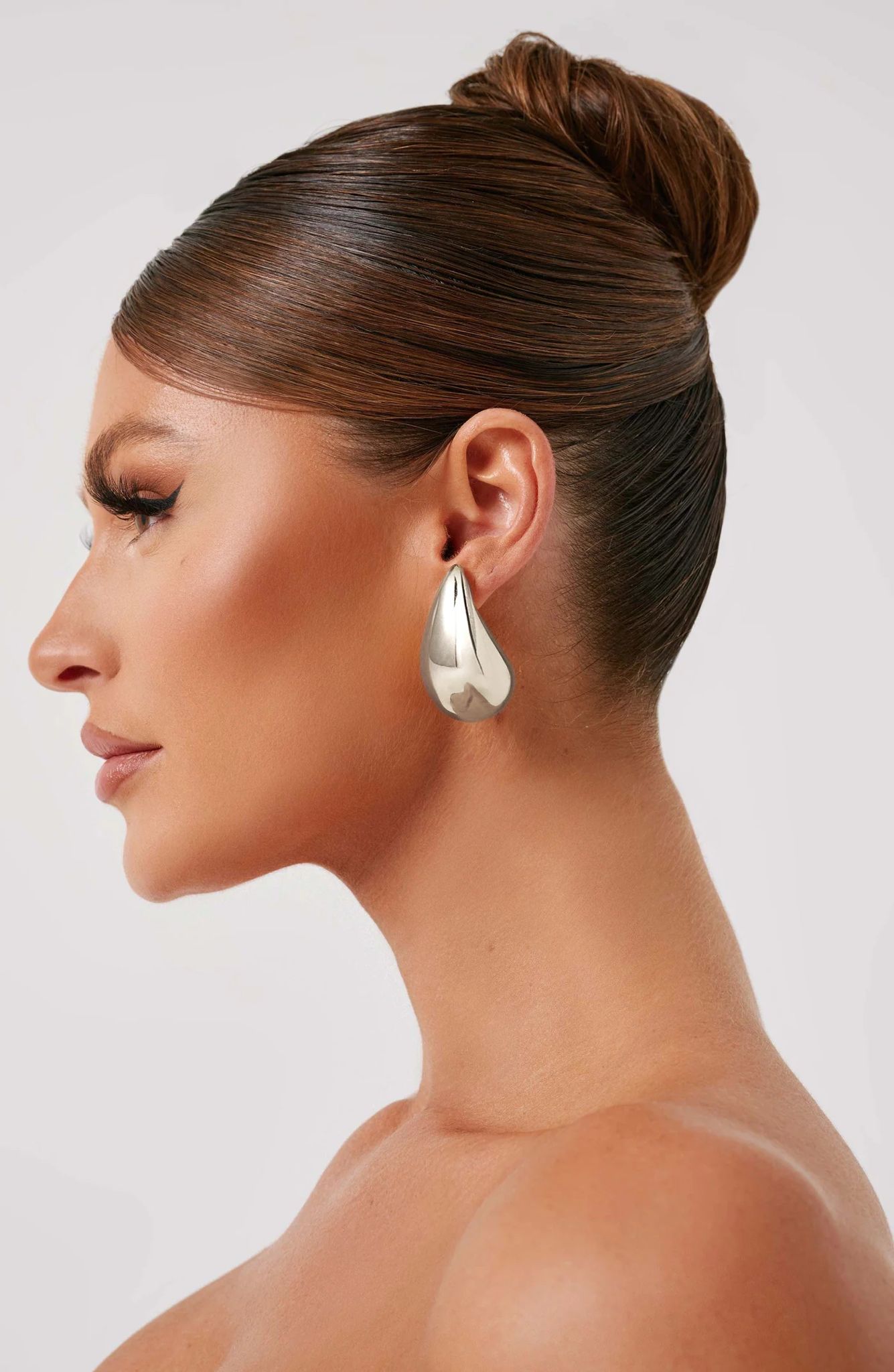 Lía™ - Pendientes de Gota XL en Plata