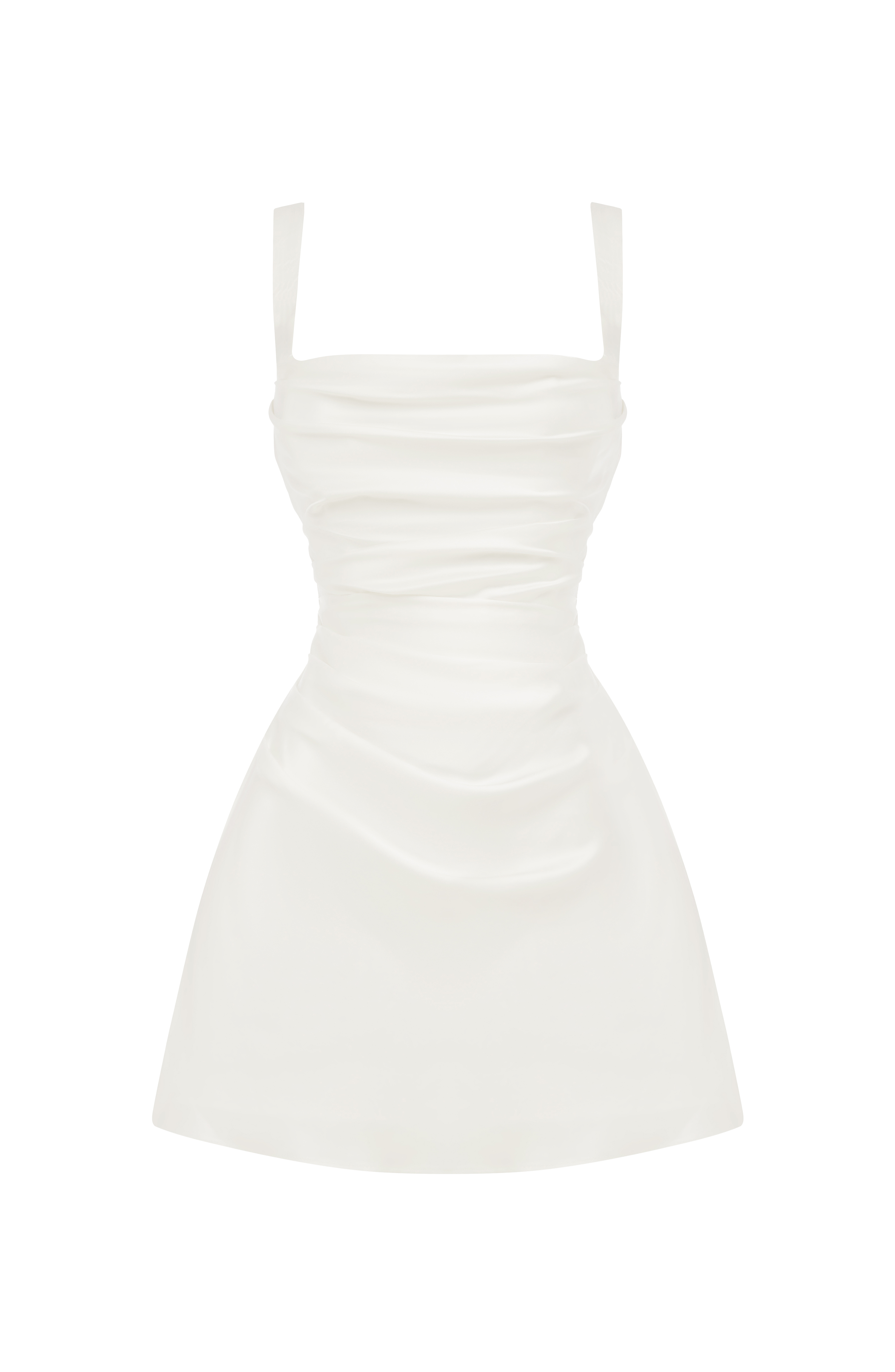 Calanthe™ - Vestido Mini en Satén Blanco