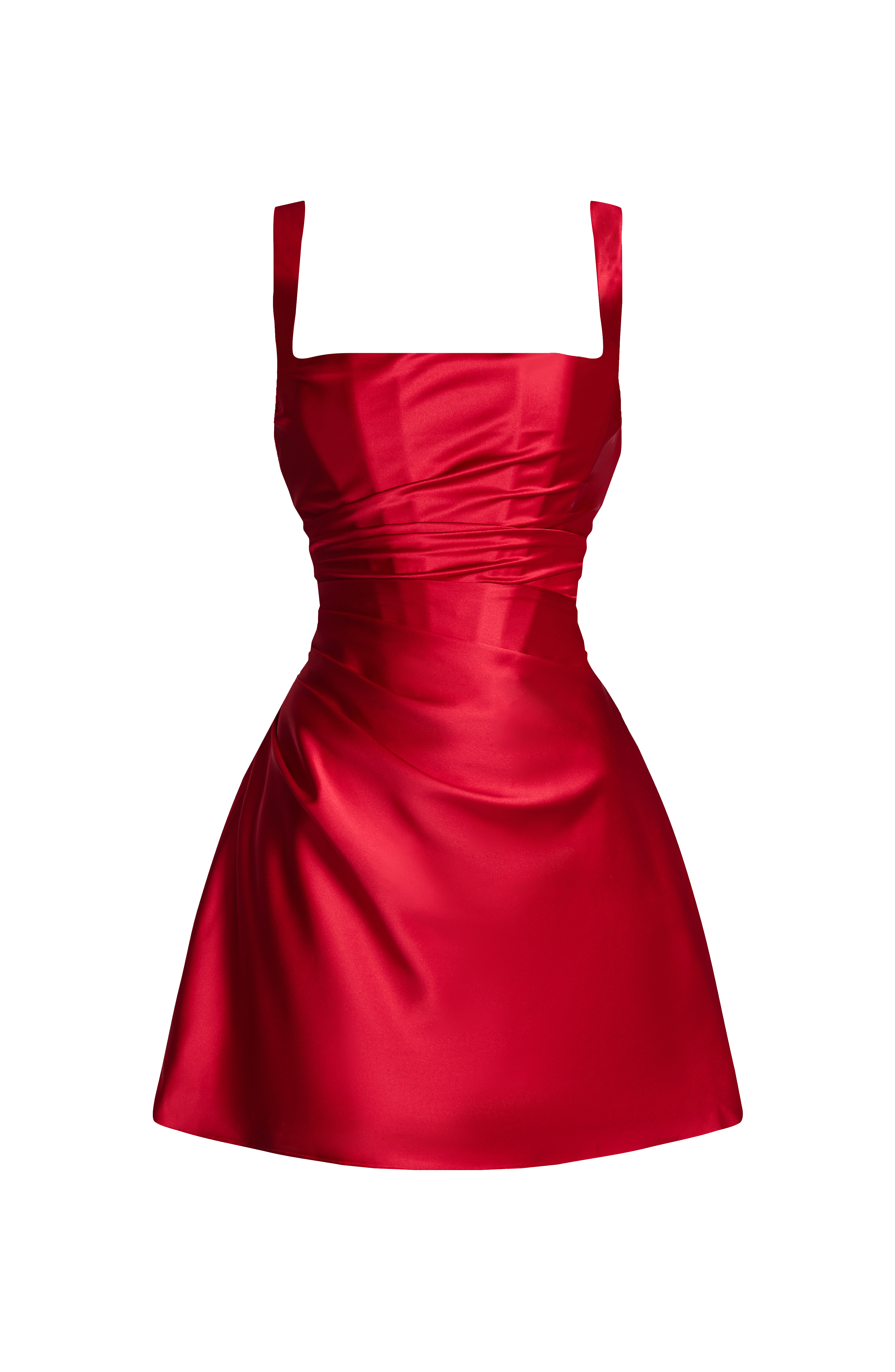 Calanthe™ - Vestido Mini en Satén Rojo