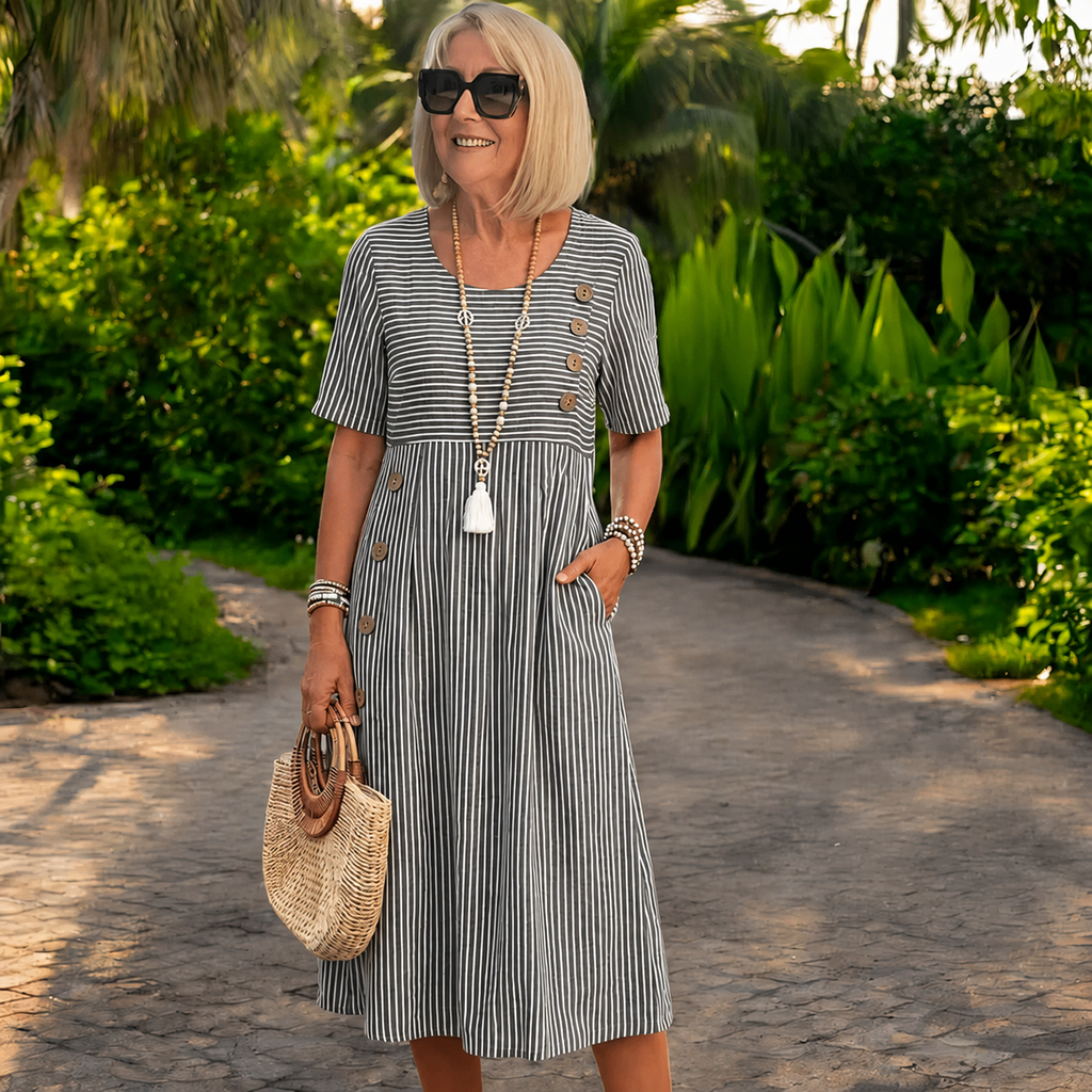 Julia | Vestido midi a rayas