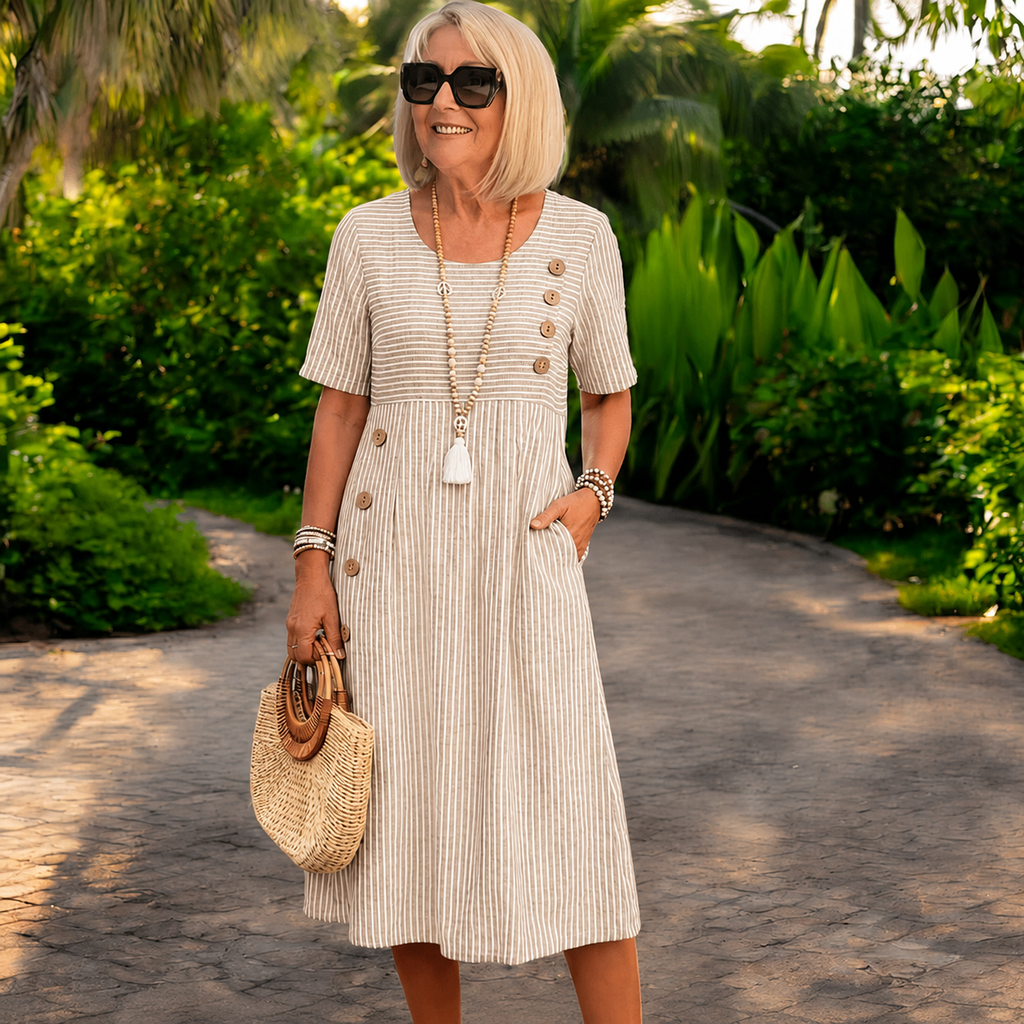 Julia | Vestido midi a rayas
