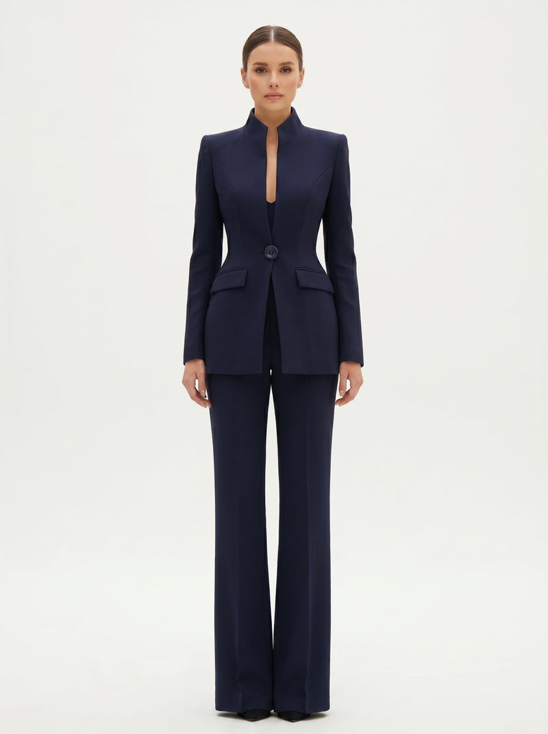 Gia™ - Traje Sastre de Blazer Estructurada y Palazzo