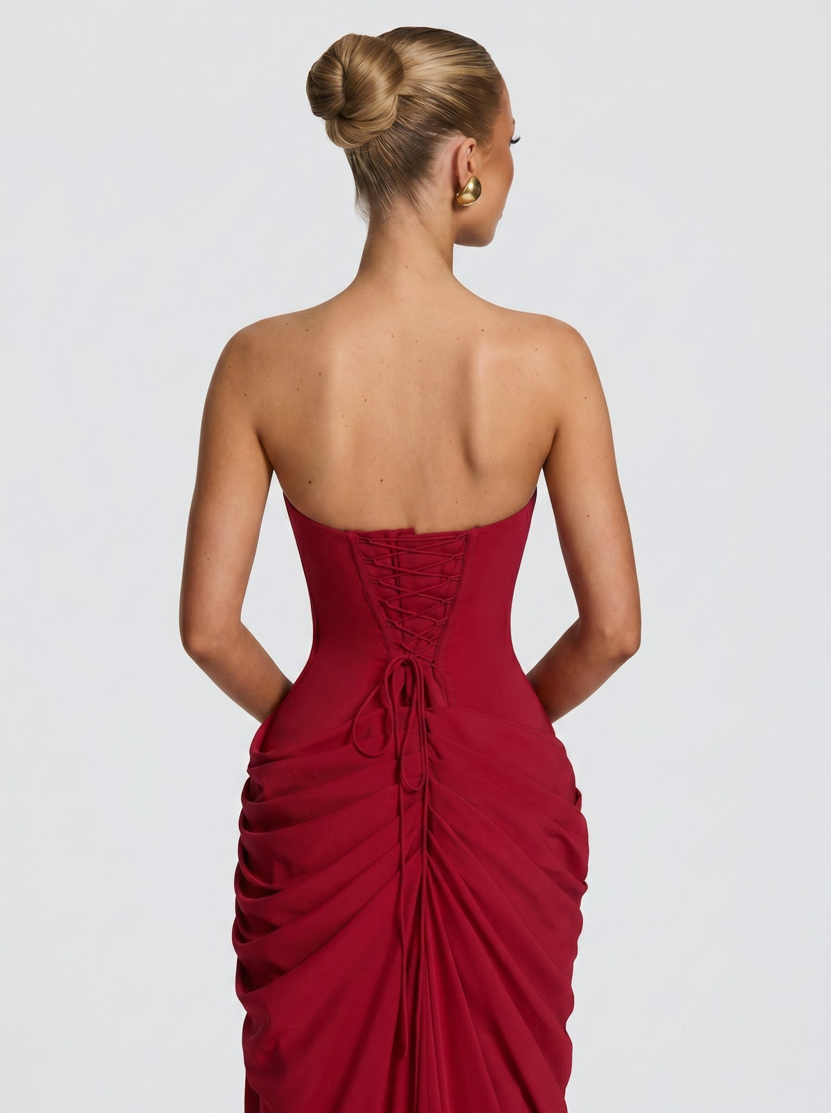 Cyra™ - Vestido Largo de Chifón Rojo