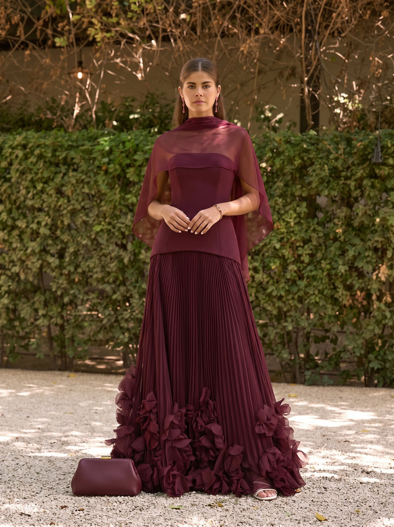 Serena™ - Vestido Largo con Bordado Floral