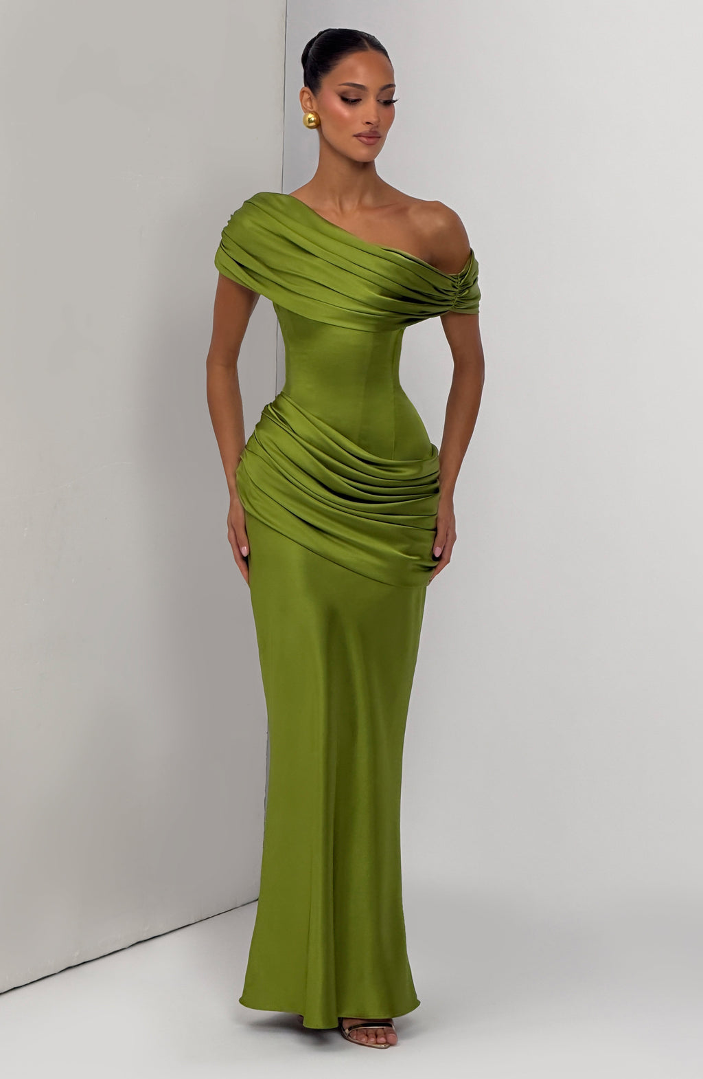 Lara™ - Vestido Largo Oliva