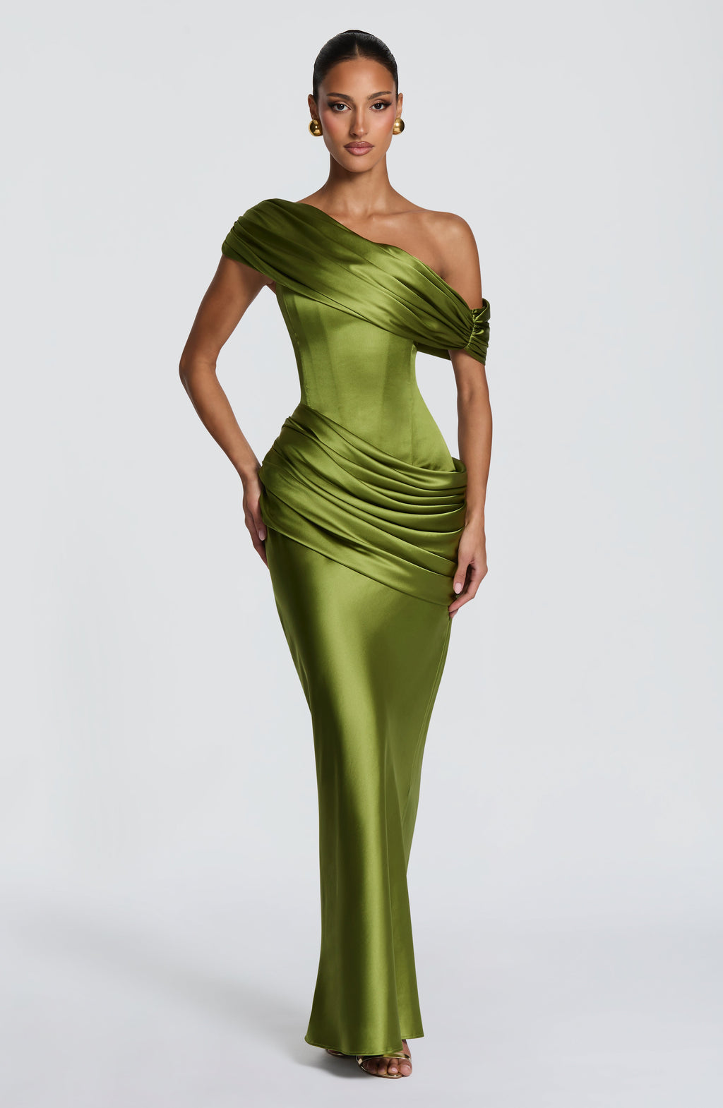 Lara™ - Vestido Largo Oliva