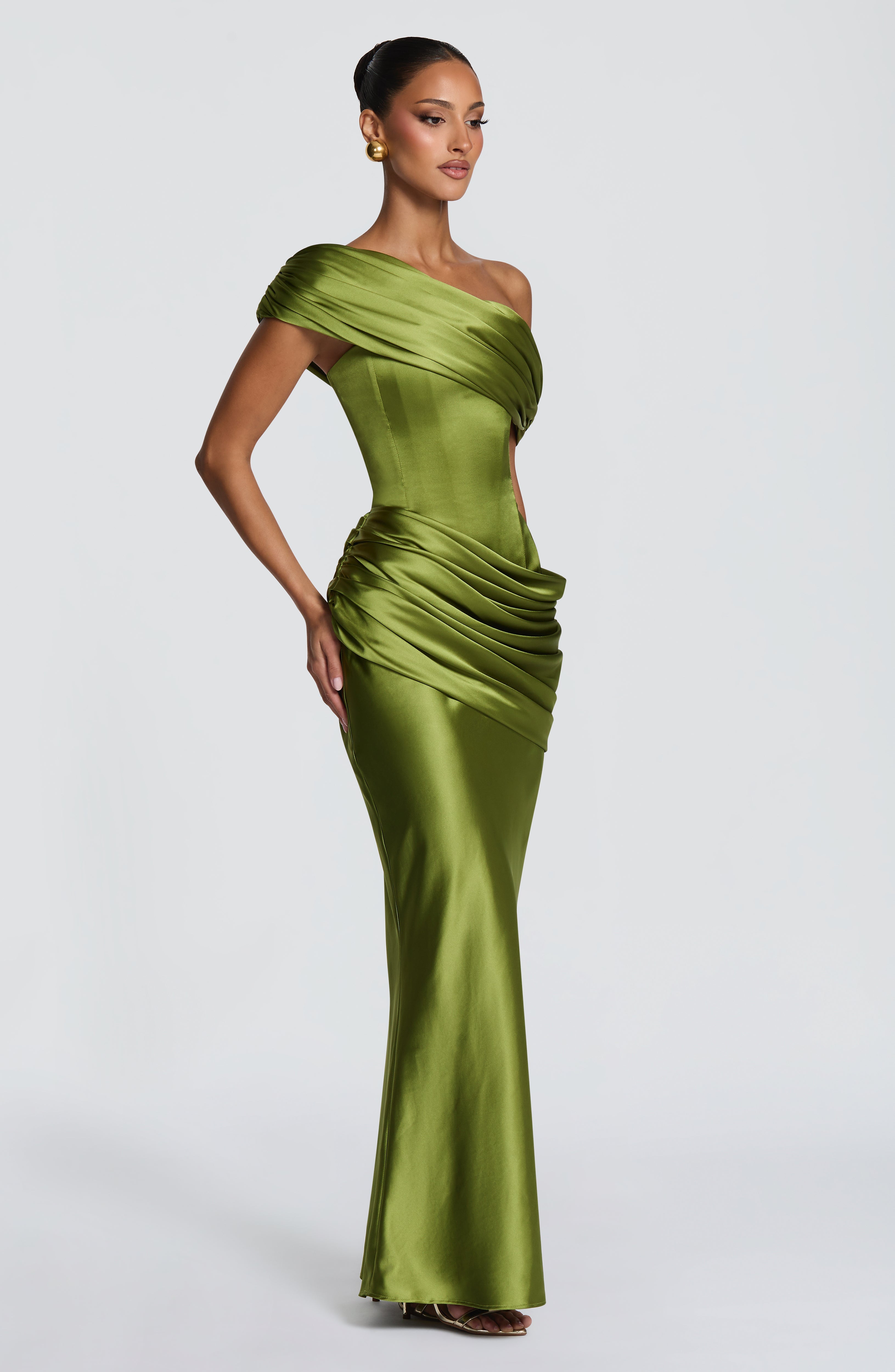 Lara™ - Vestido Largo Oliva
