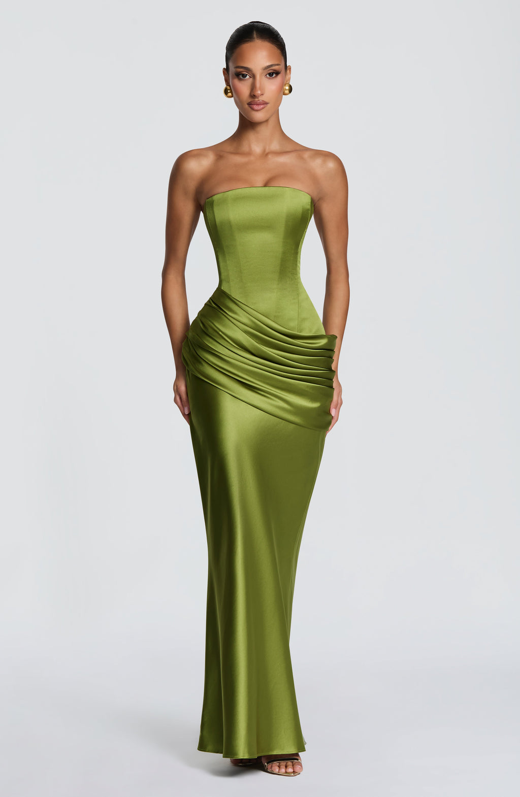 Lara™ - Vestido Largo Oliva