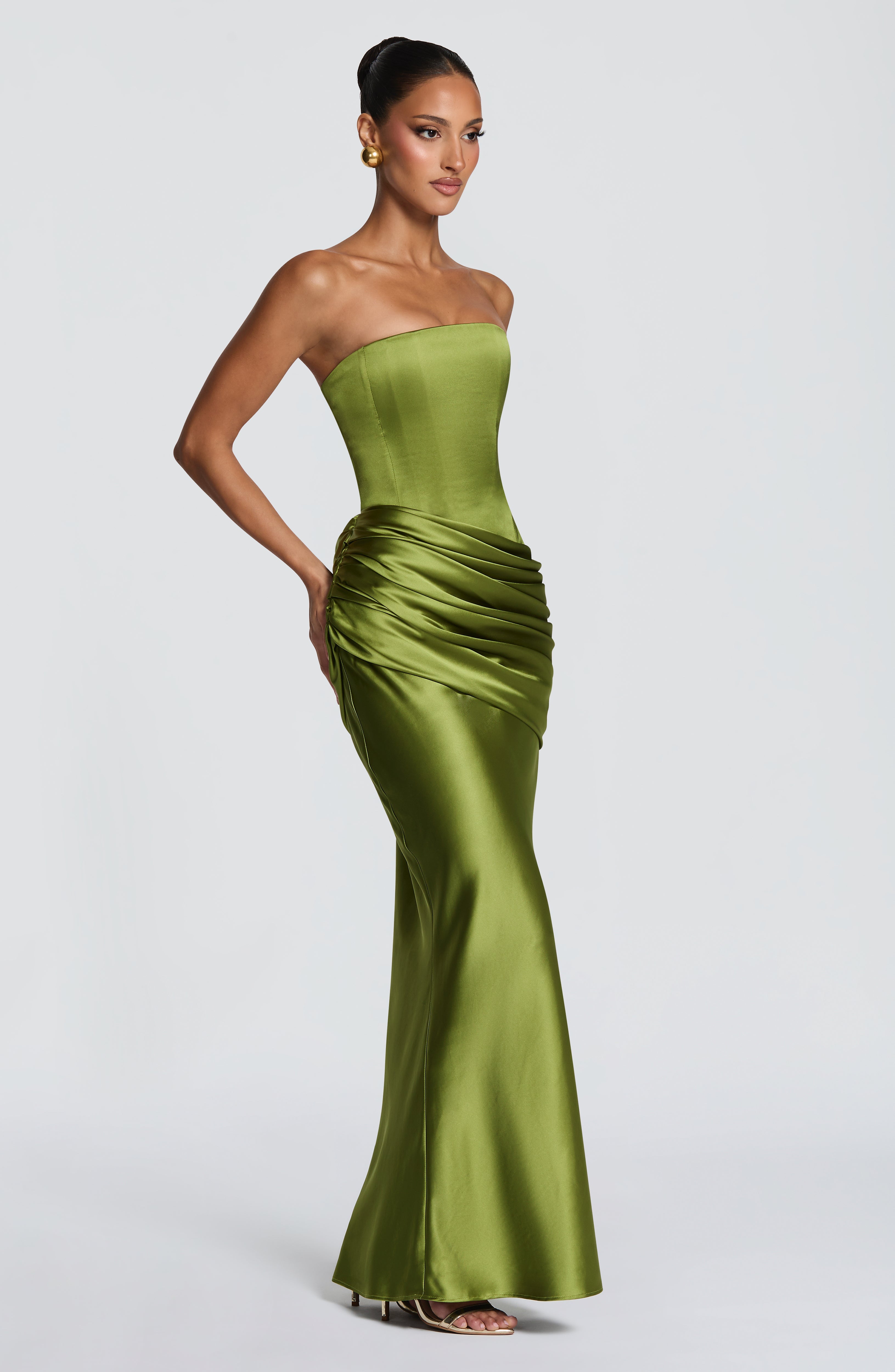 Lara™ - Vestido Largo Oliva