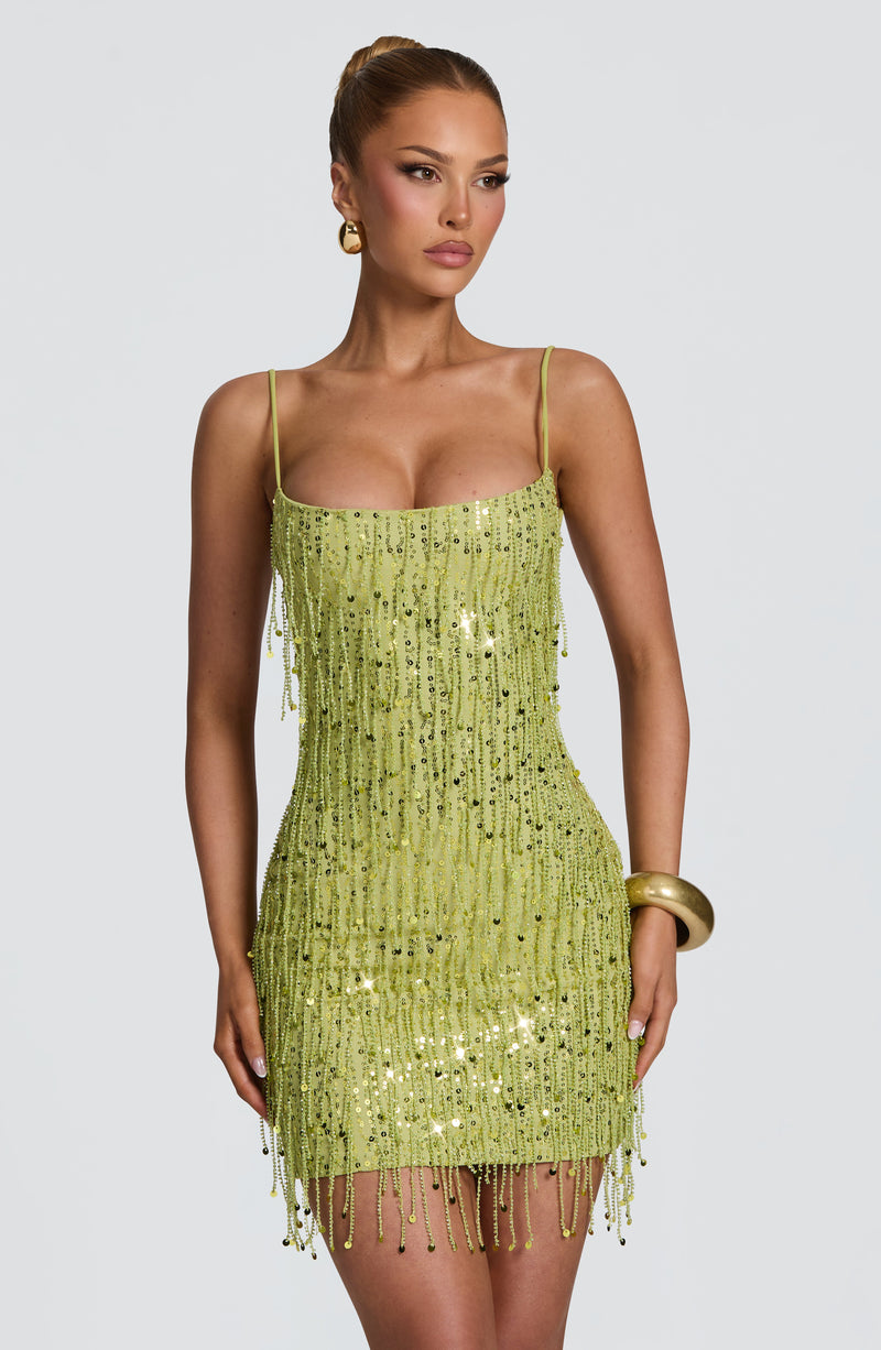 Blanca™ - Vestido Corto de Flecos
