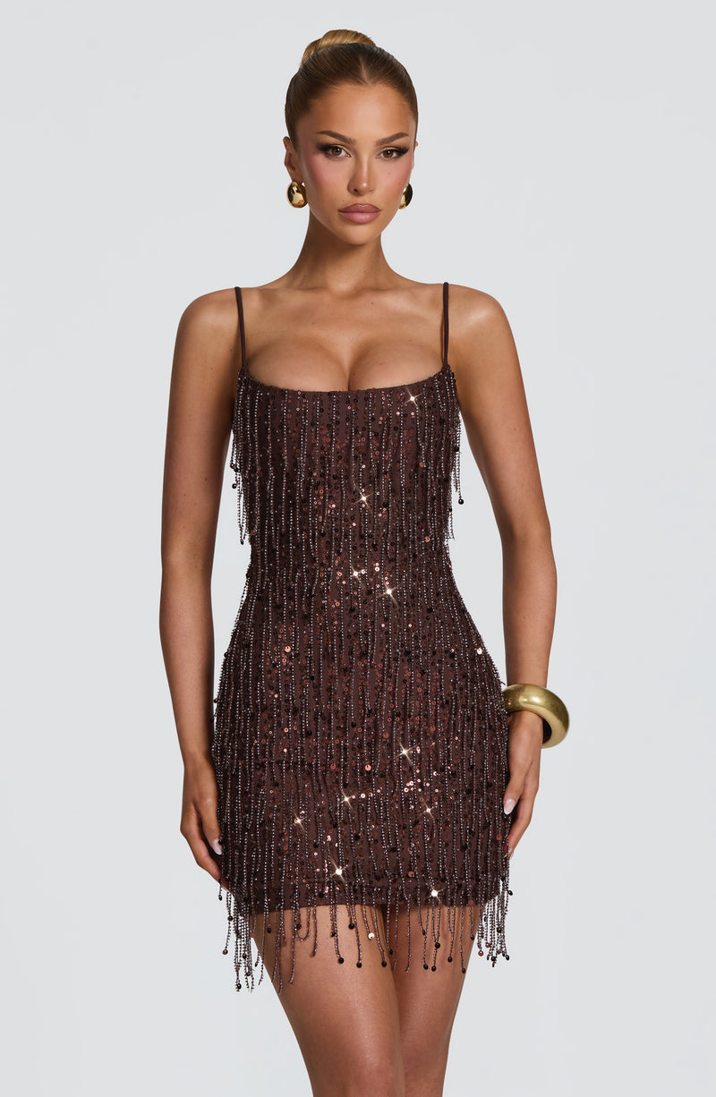 Blanca™ - Vestido Corto de Flecos