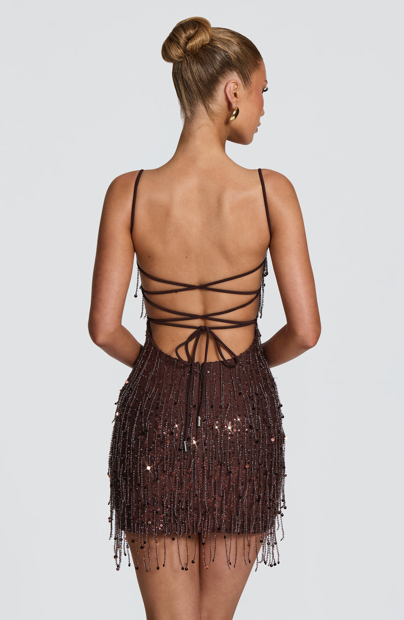 Blanca™ - Vestido Corto de Flecos