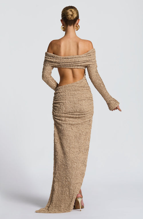 Adelphia™ - Vestido Midi Elegante Beige