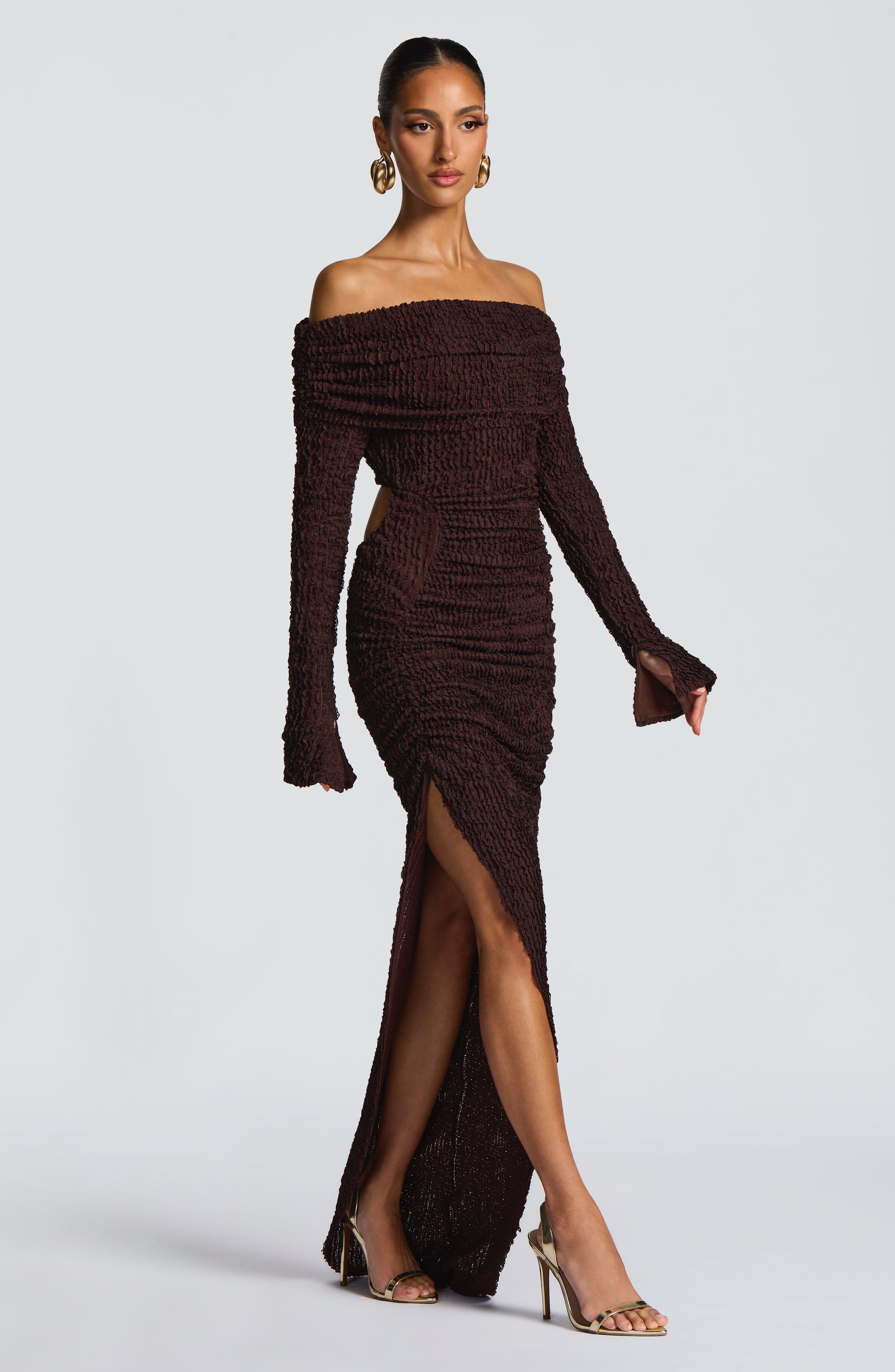 Adelphia™ - Vestido Midi Elegante Marrón