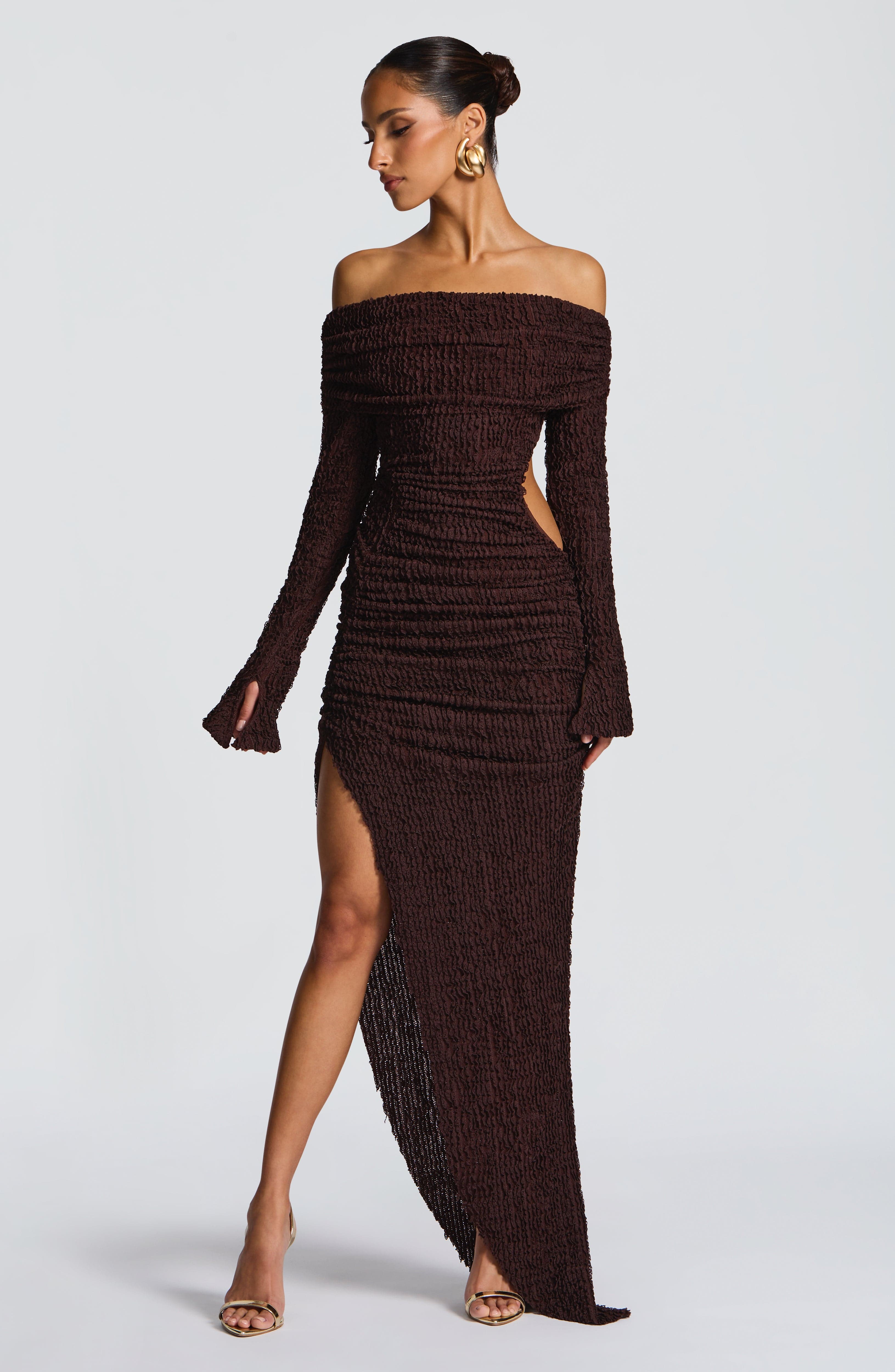 Adelphia™ - Vestido Midi Elegante Marrón