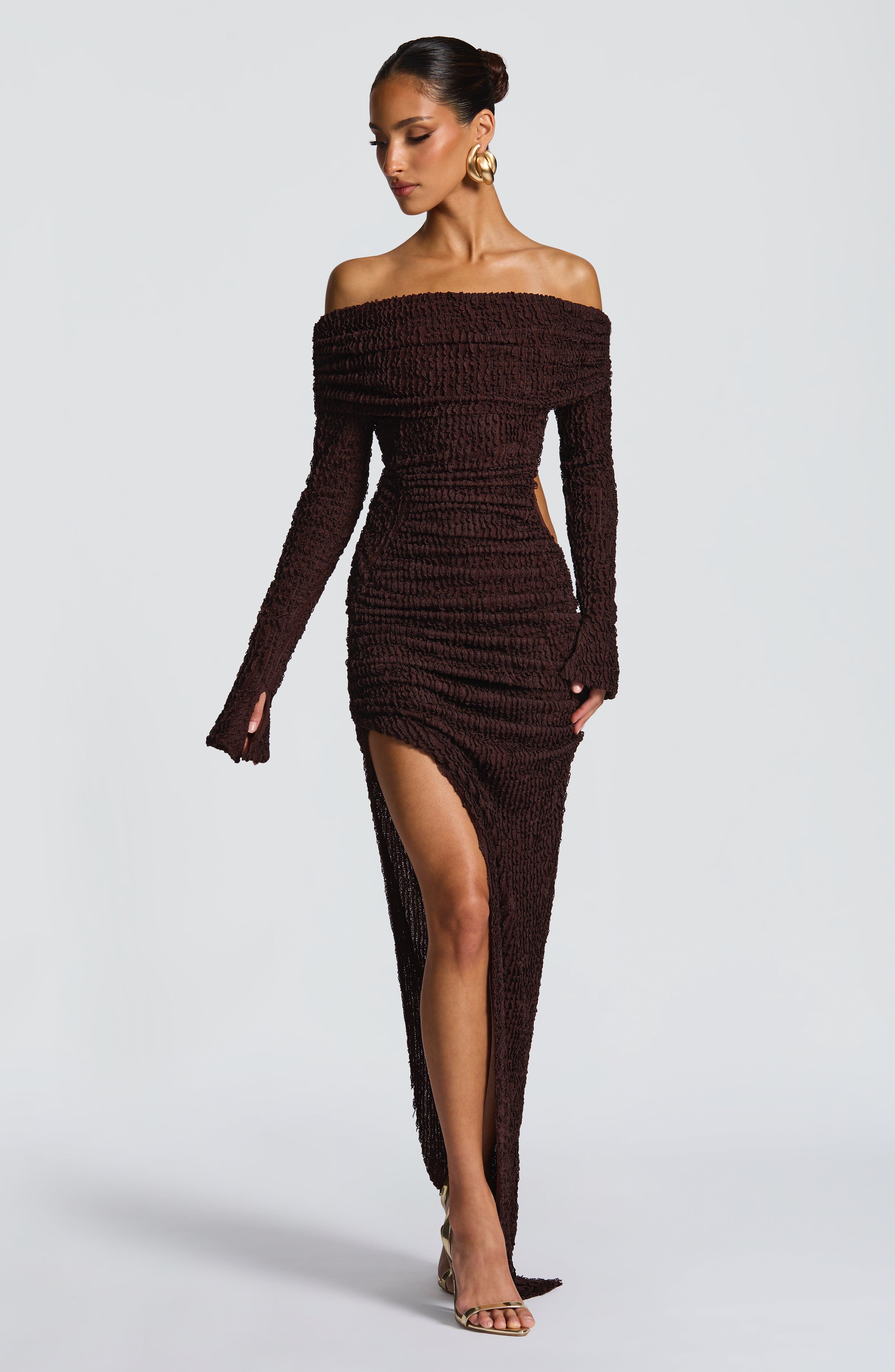 Adelphia™ - Vestido Midi Elegante Marrón