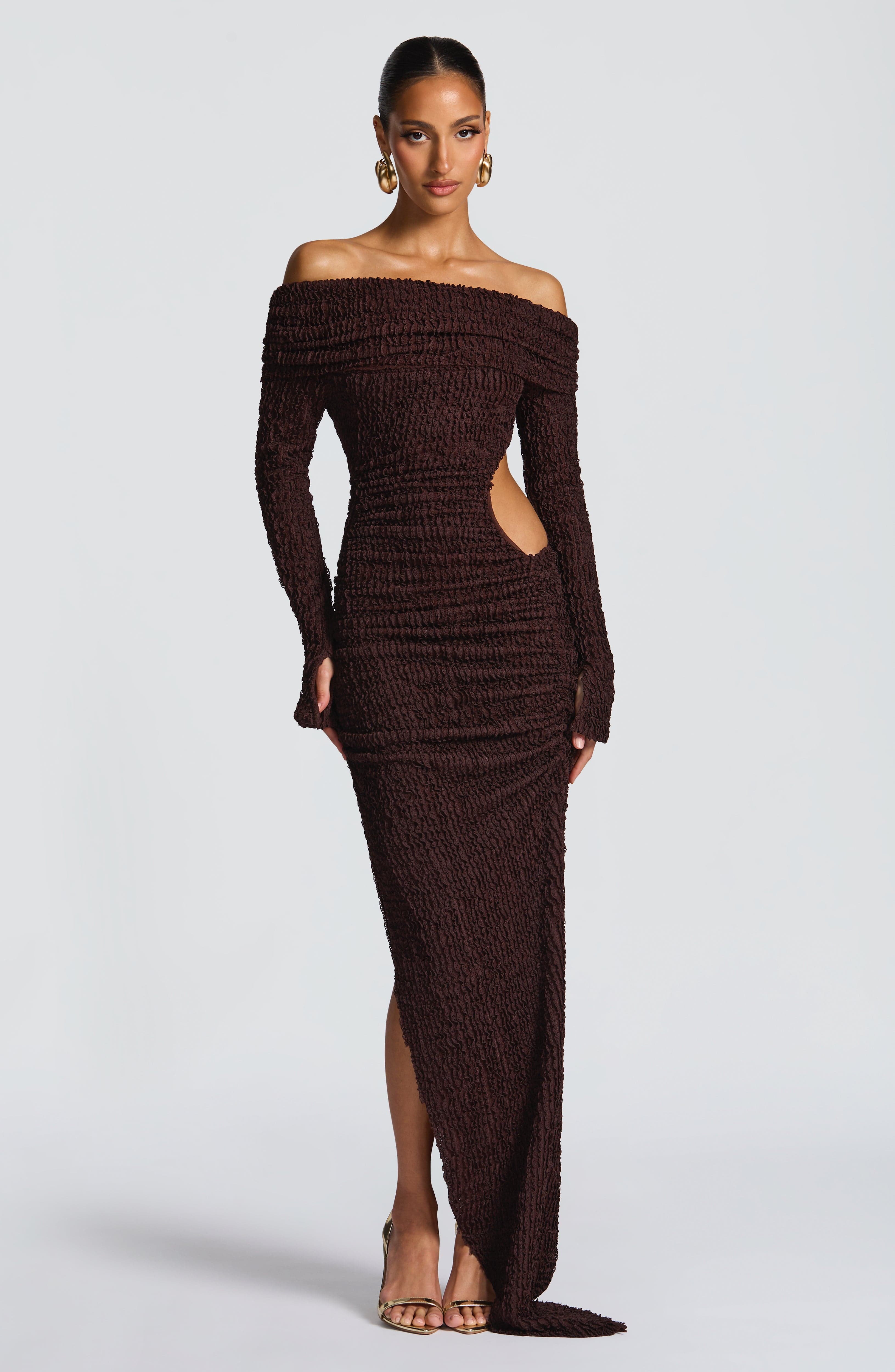 Adelphia™ - Vestido Midi Elegante Marrón