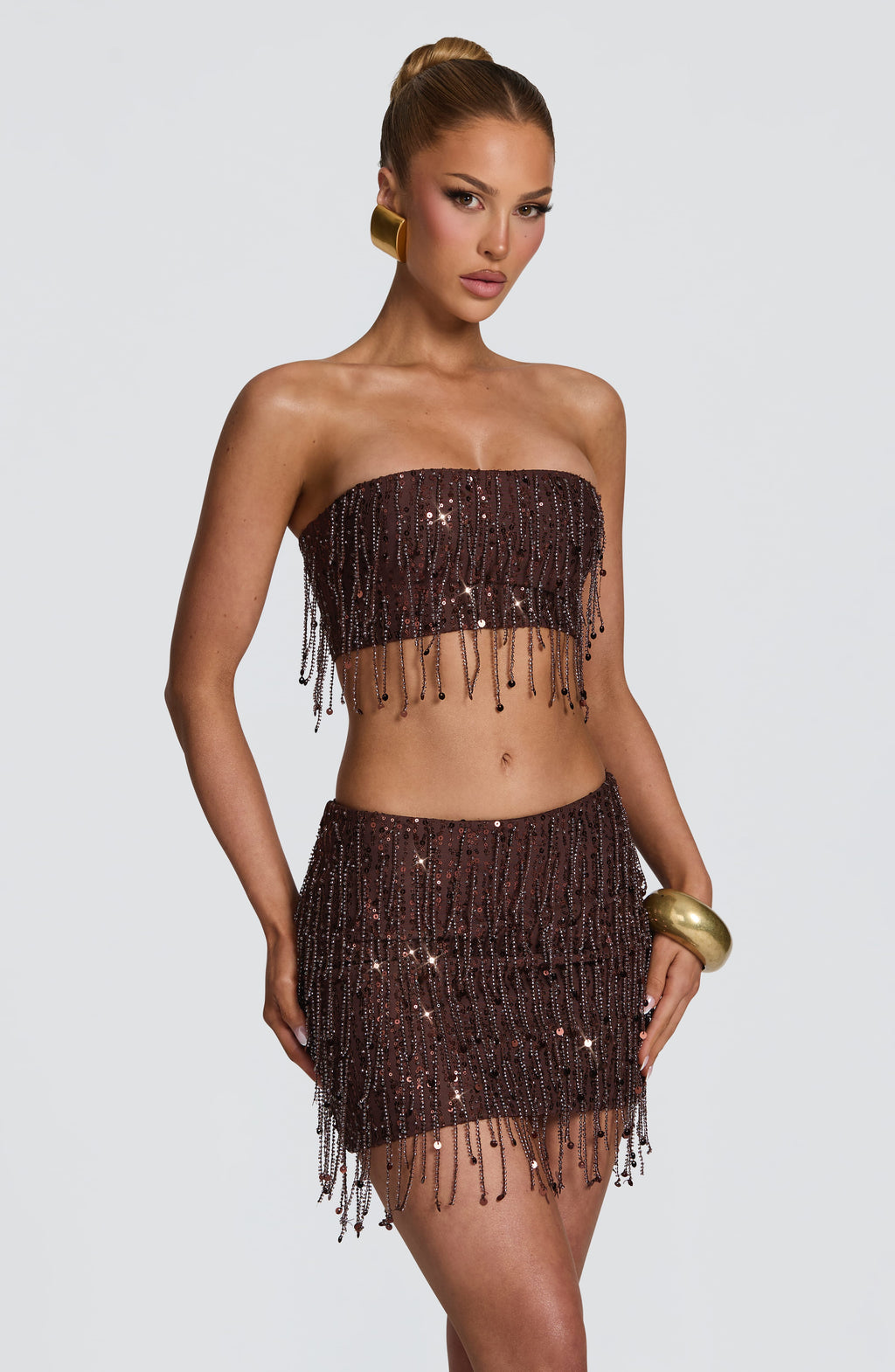 Blanca™ - Falda Corta de Flecos