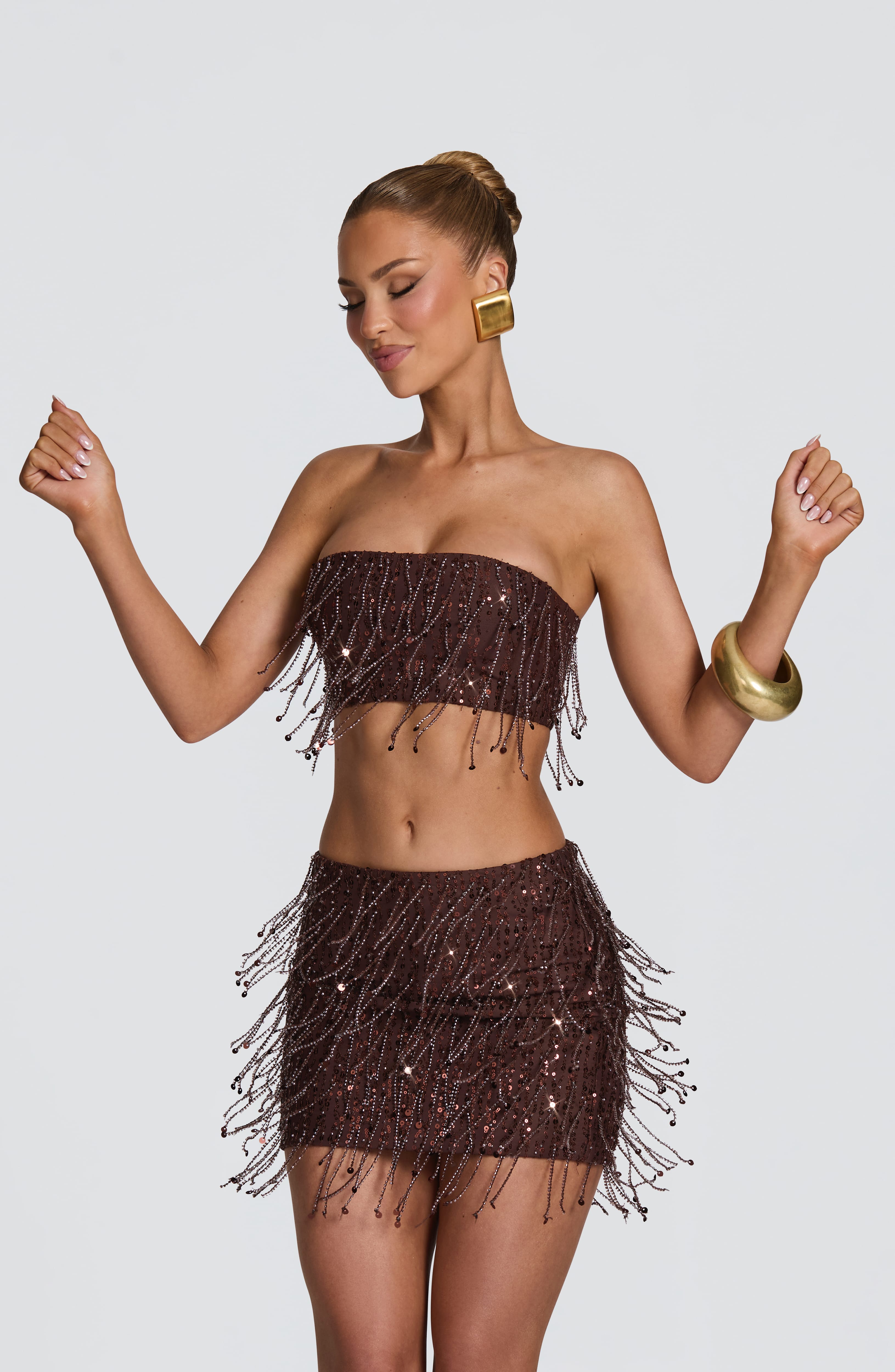 Blanca™ - Falda Corta de Flecos
