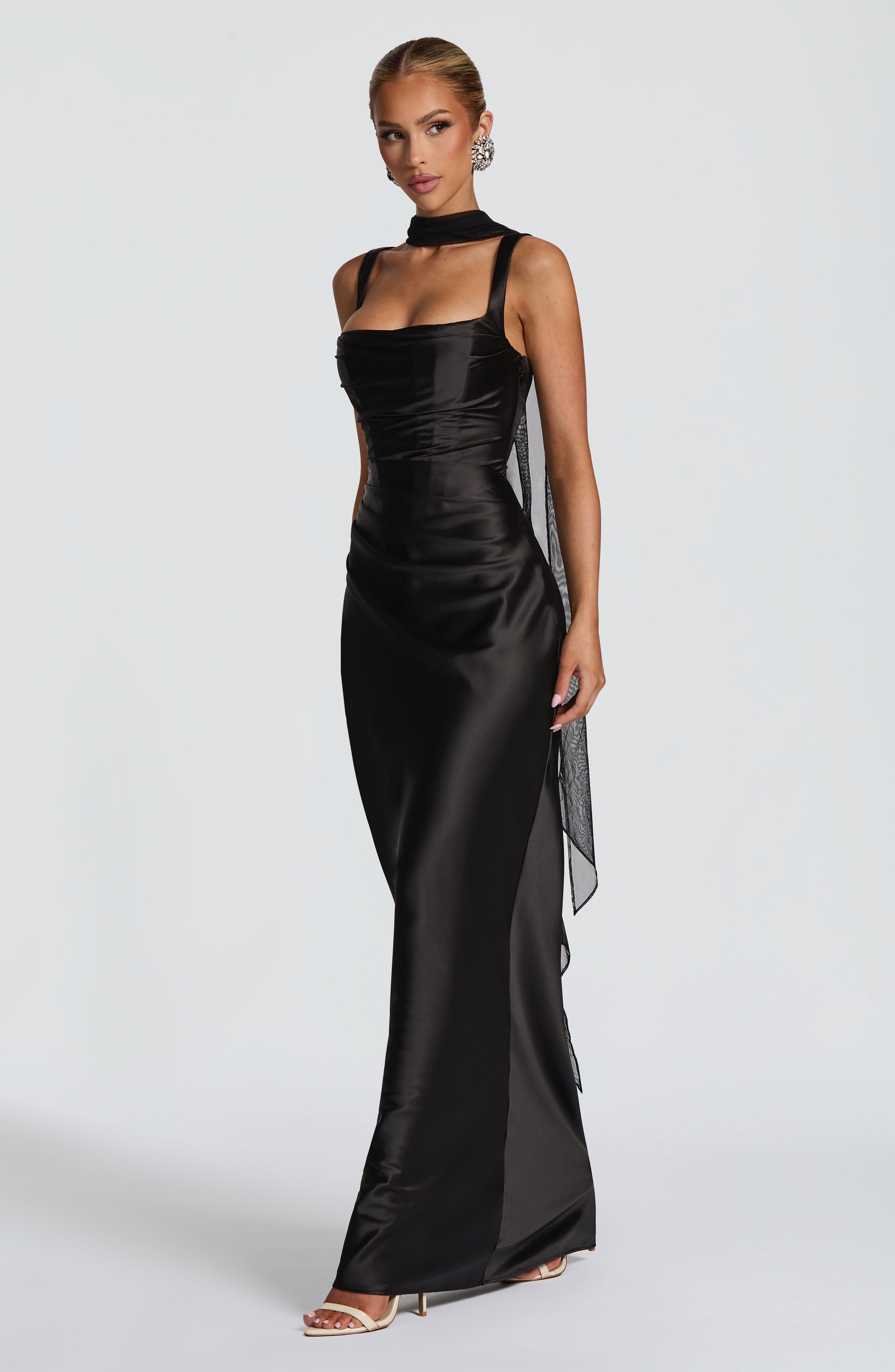 Carlota™ - Vestido Largo de Satén