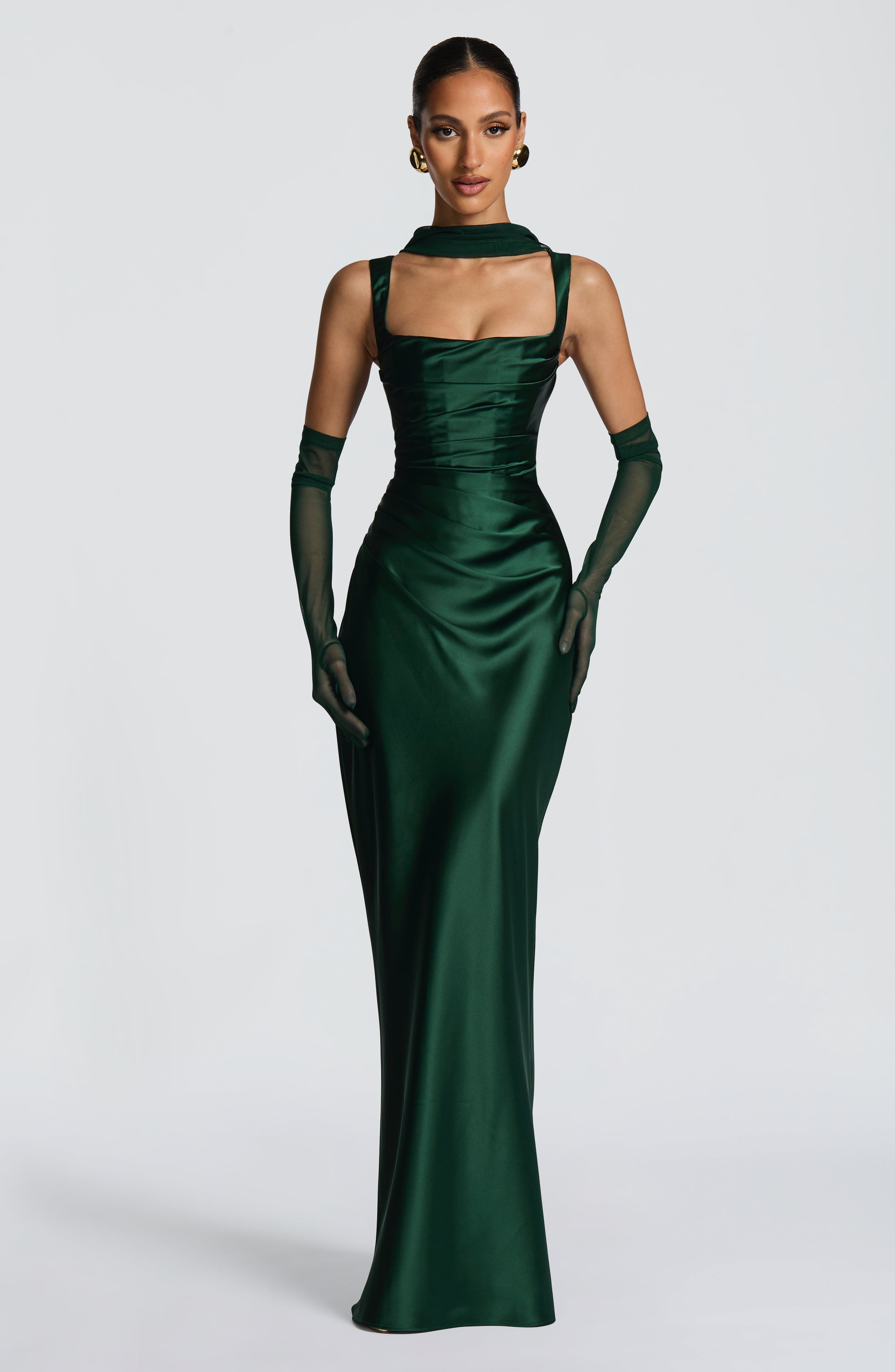 Carlota™ - Vestido Largo de Satén