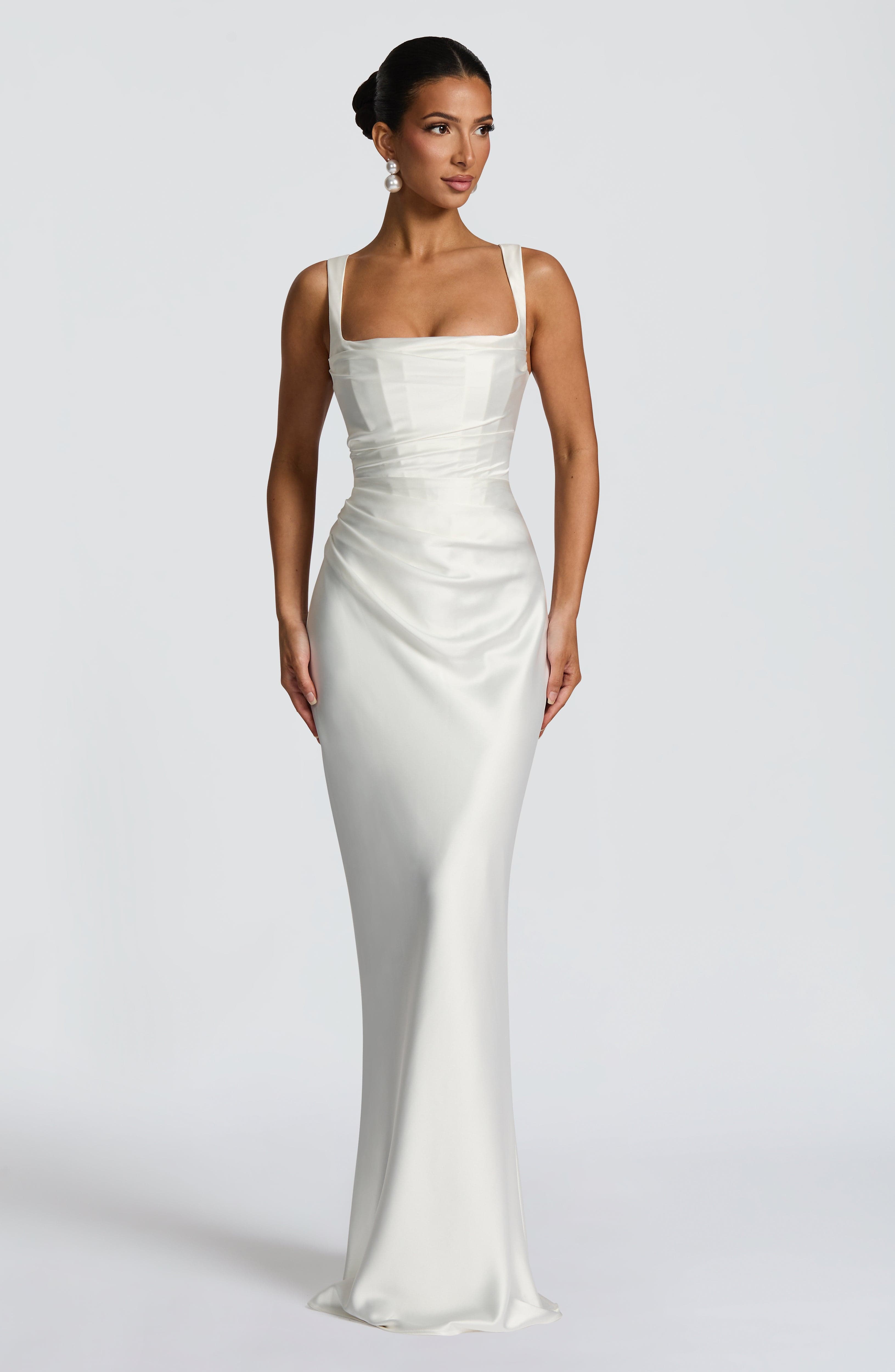 Carlota™ - Vestido Largo de Satén