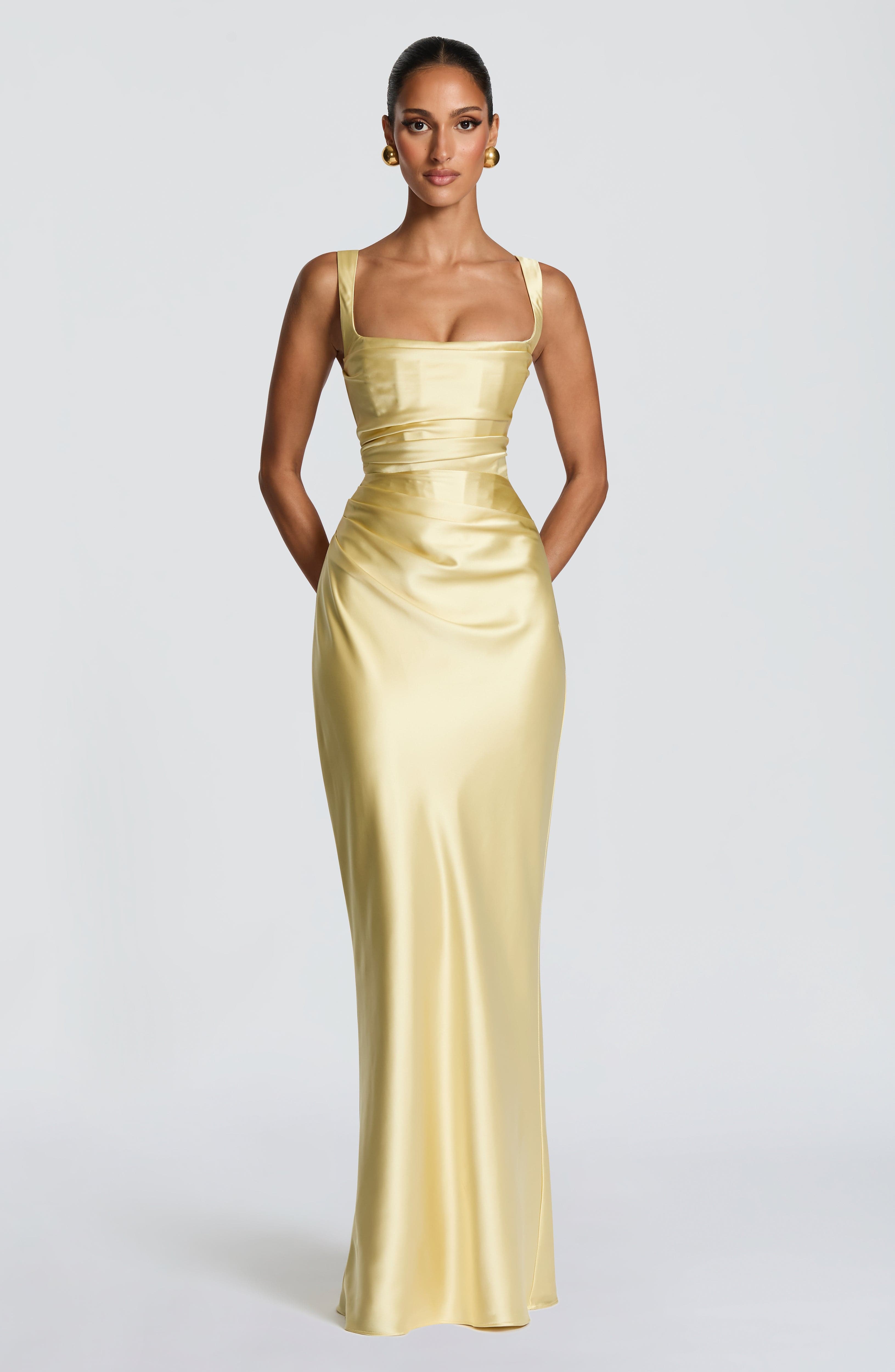 Carlota™ - Vestido Largo de Satén