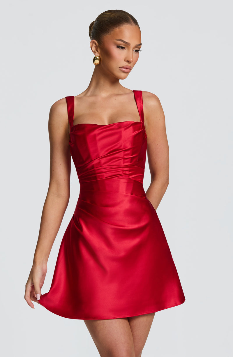 Carlota™ - Vestido Corto de Satén