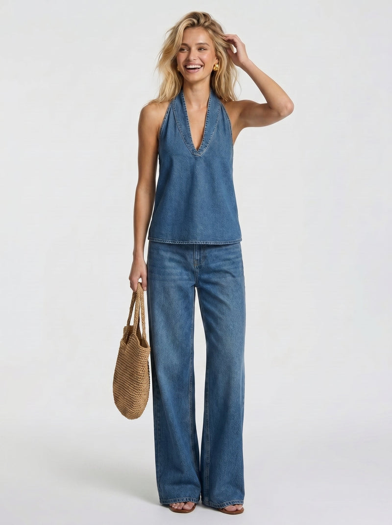 Miriam™ - Conjunto Denim con Palazzo