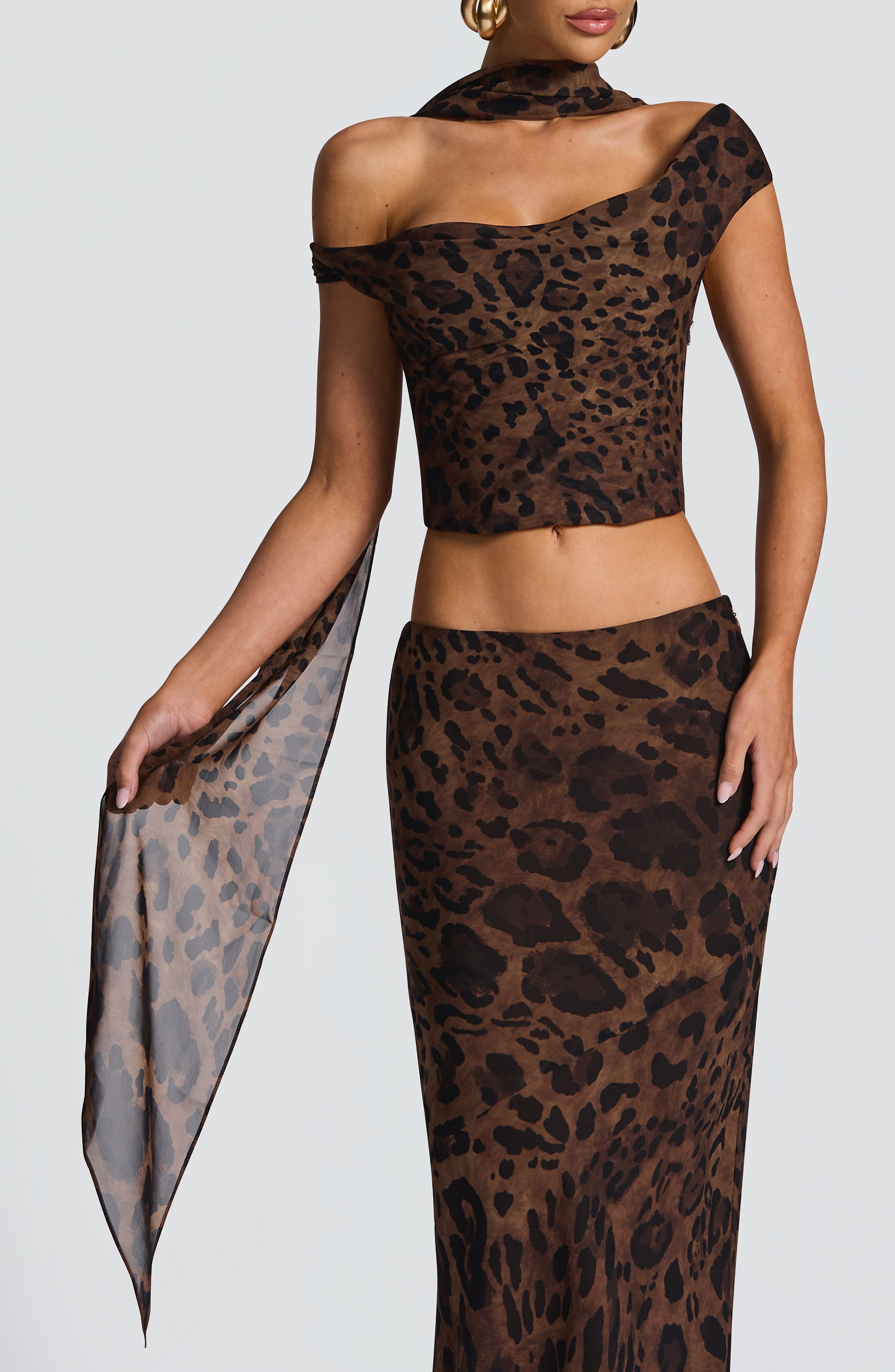 Freda™ - Pañuelo de Gasa con Estampado de Leopardo