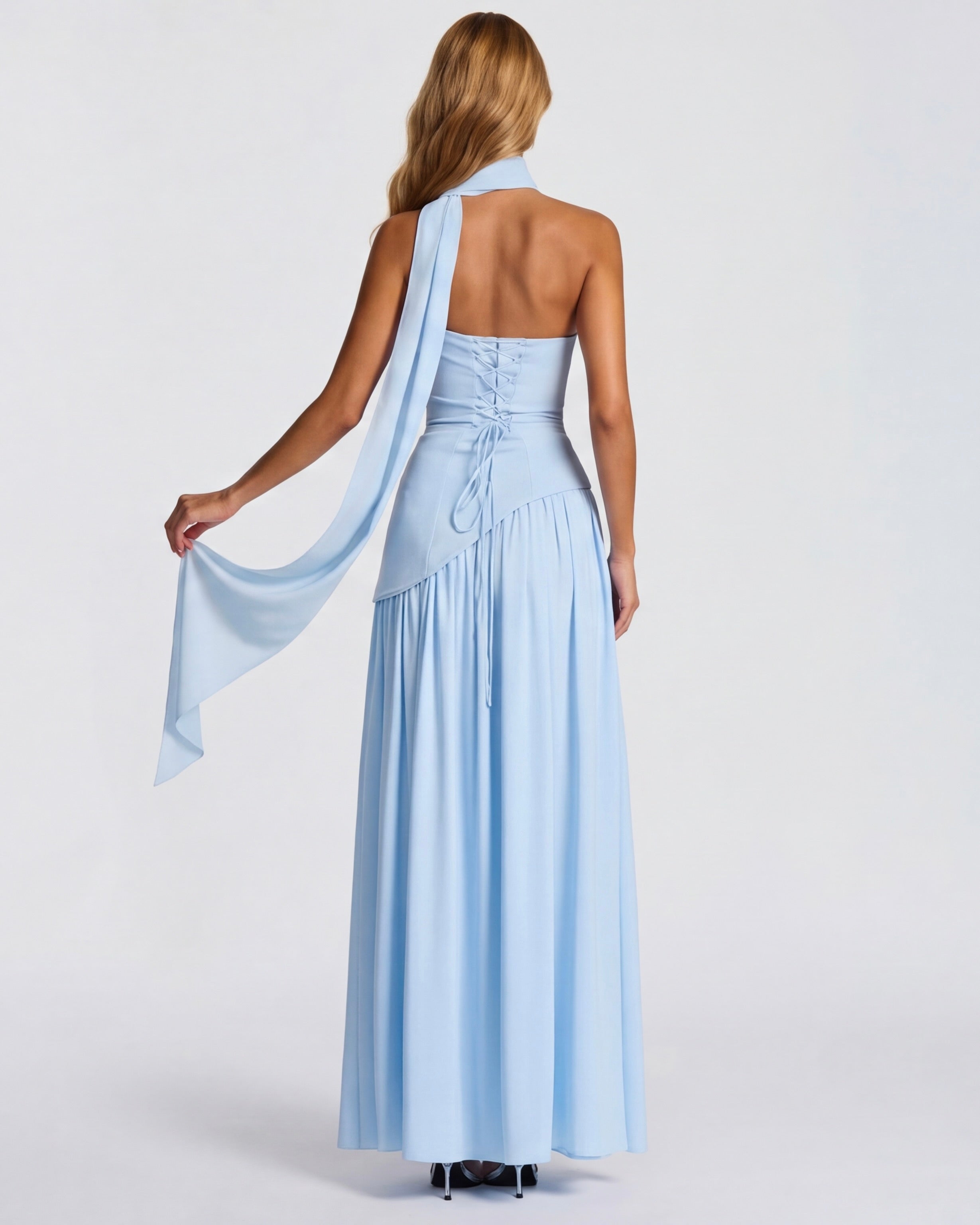 Aurelia™ - Vestido Largo Strapless con Drapeado