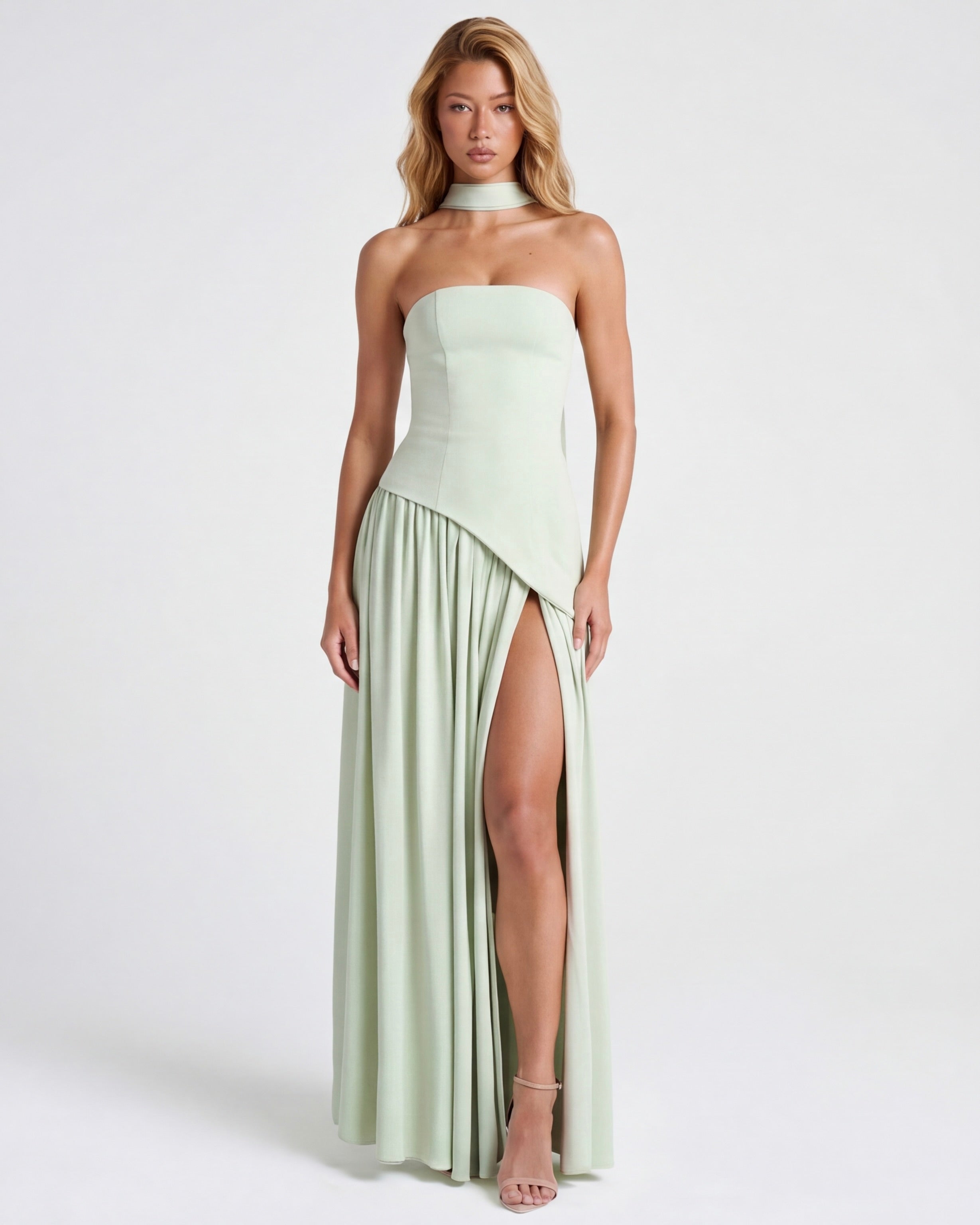 Aurelia™ - Vestido Largo Strapless con Drapeado