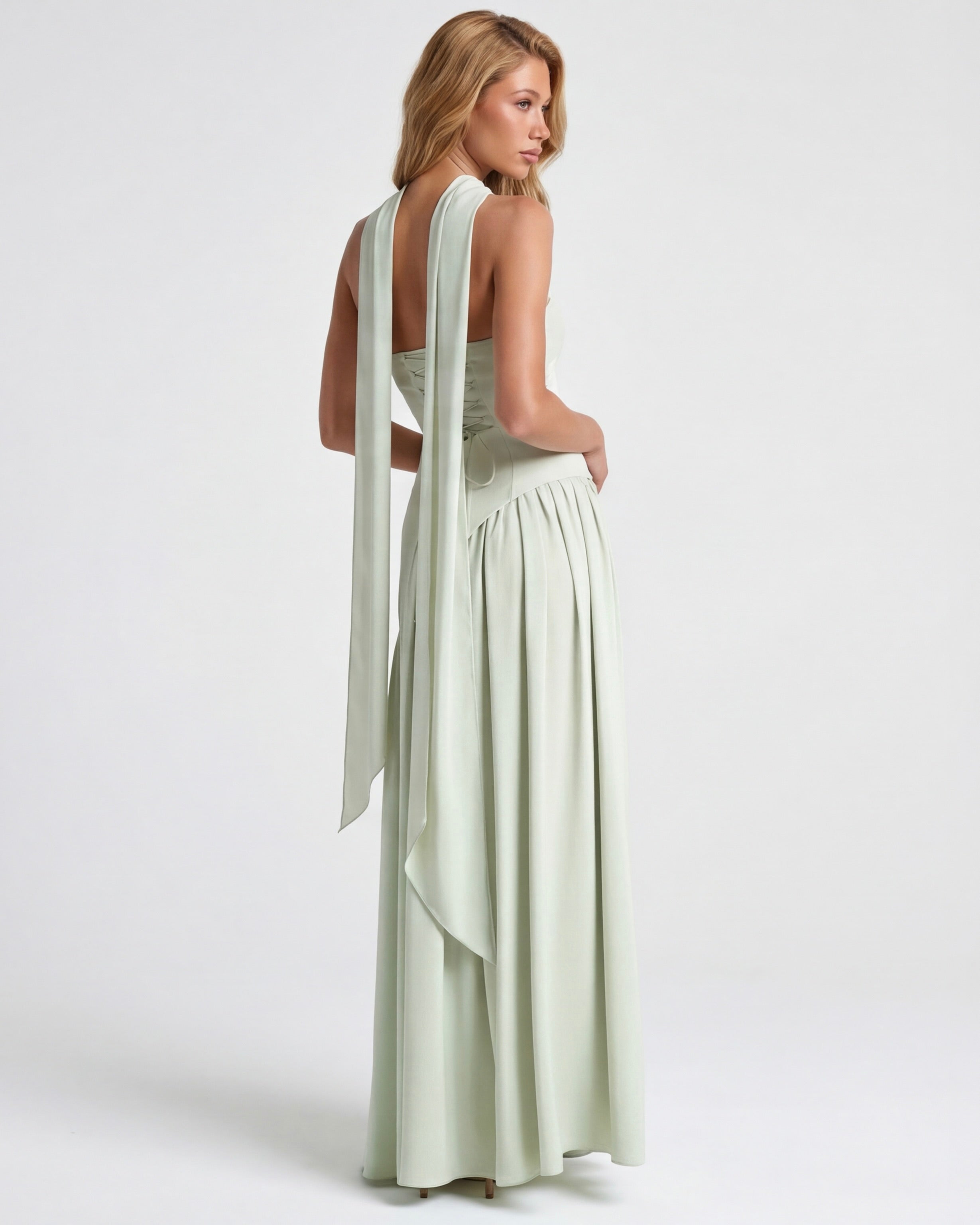 Aurelia™ - Vestido Largo Strapless con Drapeado