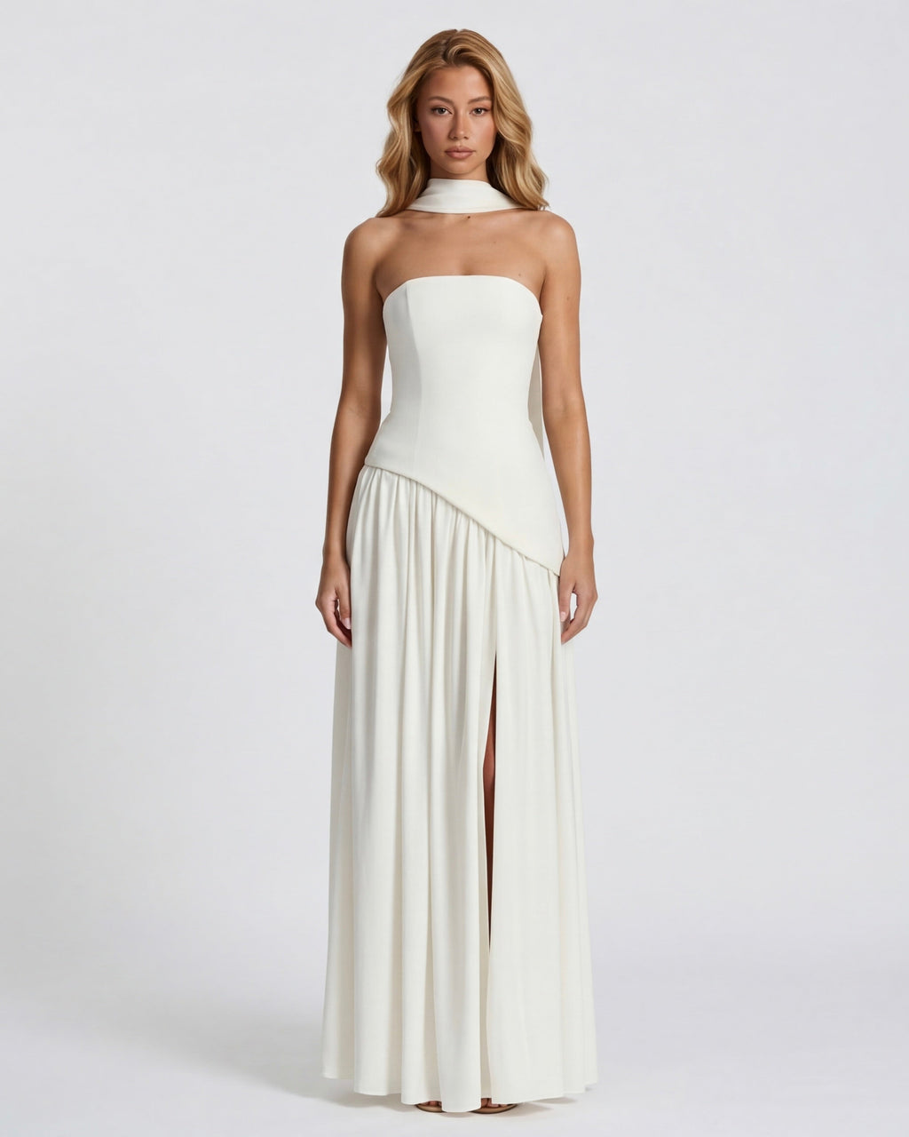 Aurelia™ - Vestido Largo Strapless con Drapeado