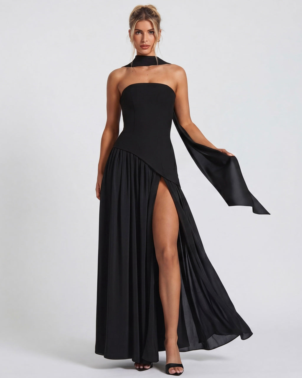 Aurelia™ - Vestido Largo Strapless con Drapeado