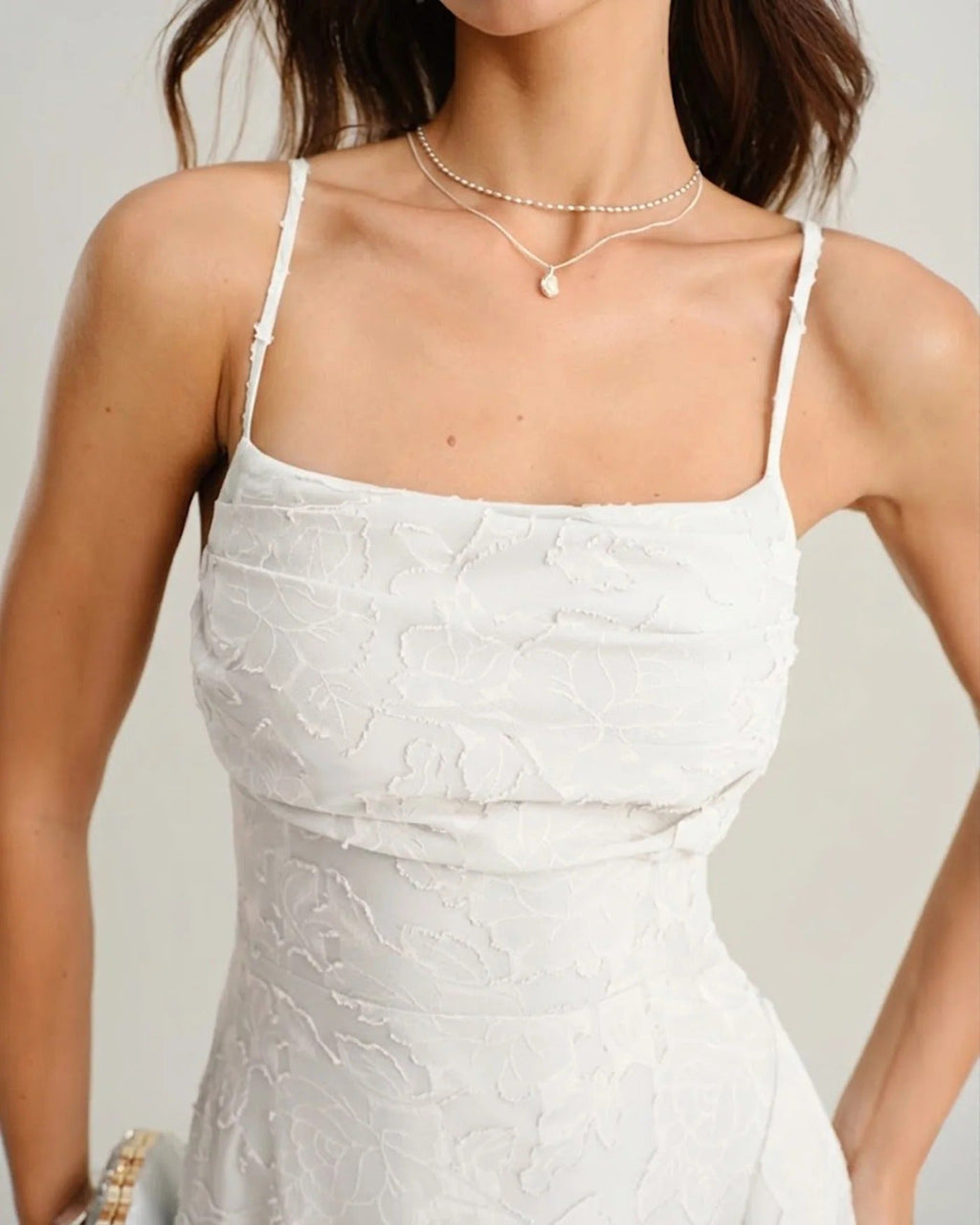 Leonor™ - Vestido Lencero Largo en Jacquard