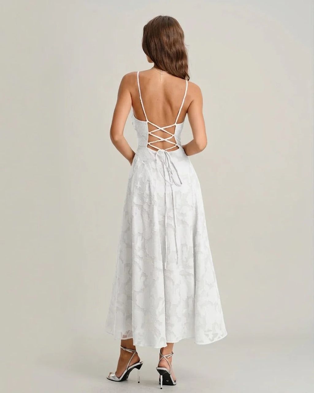 Leonor™ - Vestido Lencero Largo en Jacquard