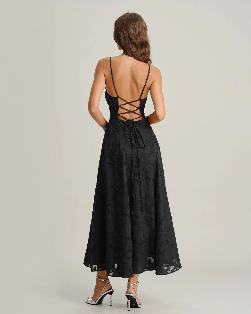 Leonor™ - Vestido Lencero Largo en Jacquard