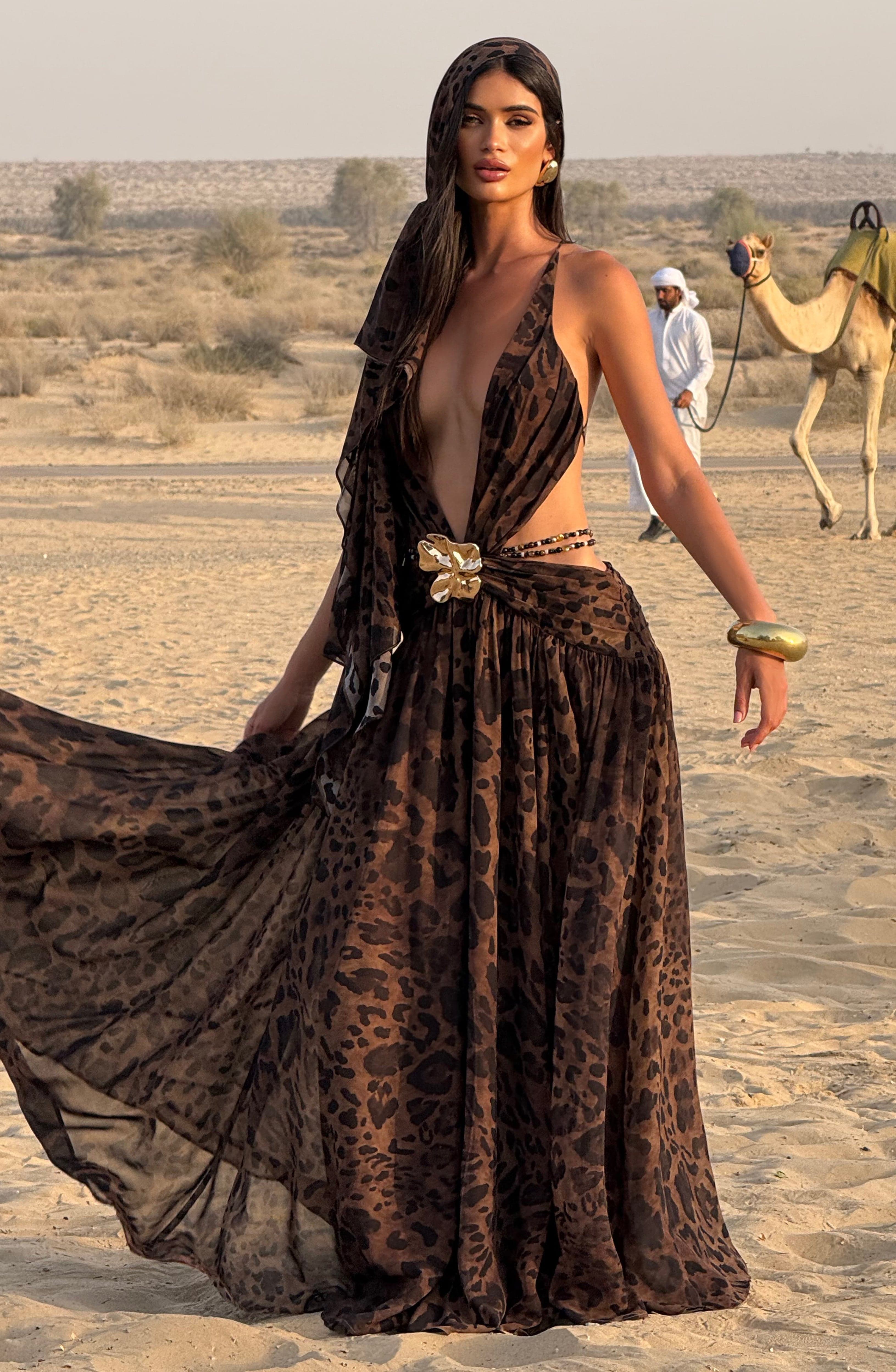 Indianna™ - Vestido Maxi Plisado con Espalda Descubierta