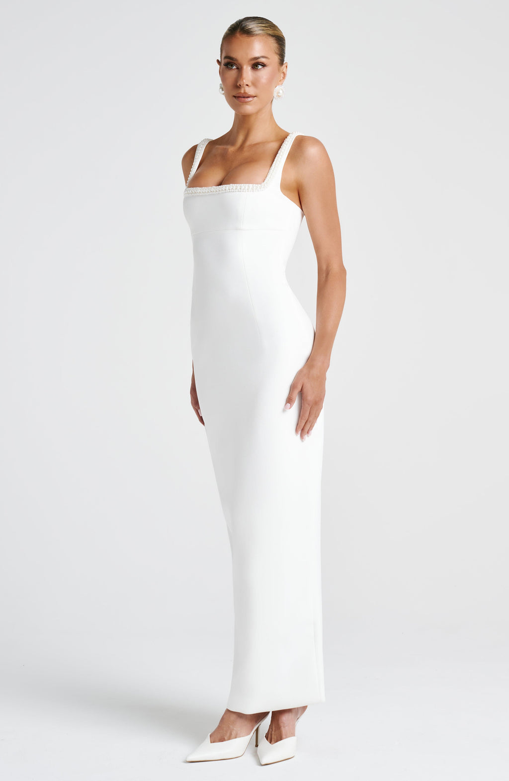 Inés™ - Vestido Midi con Perlas