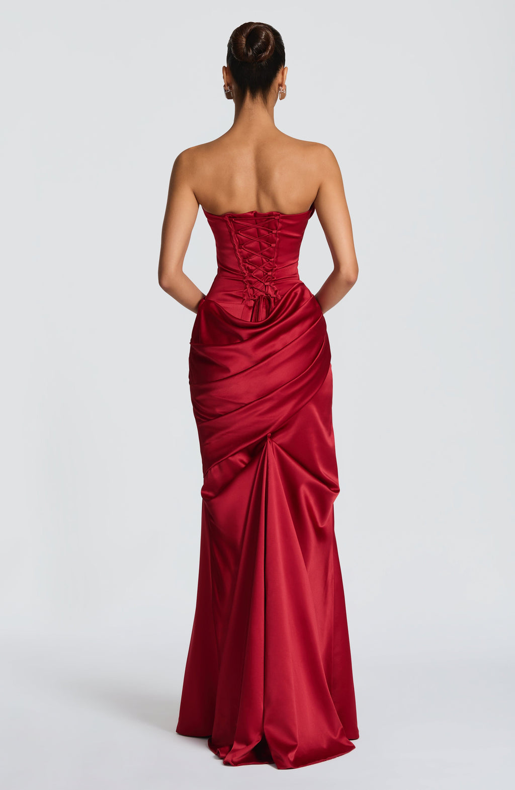 Aria™ - Vestido Largo Rojo Oscuro