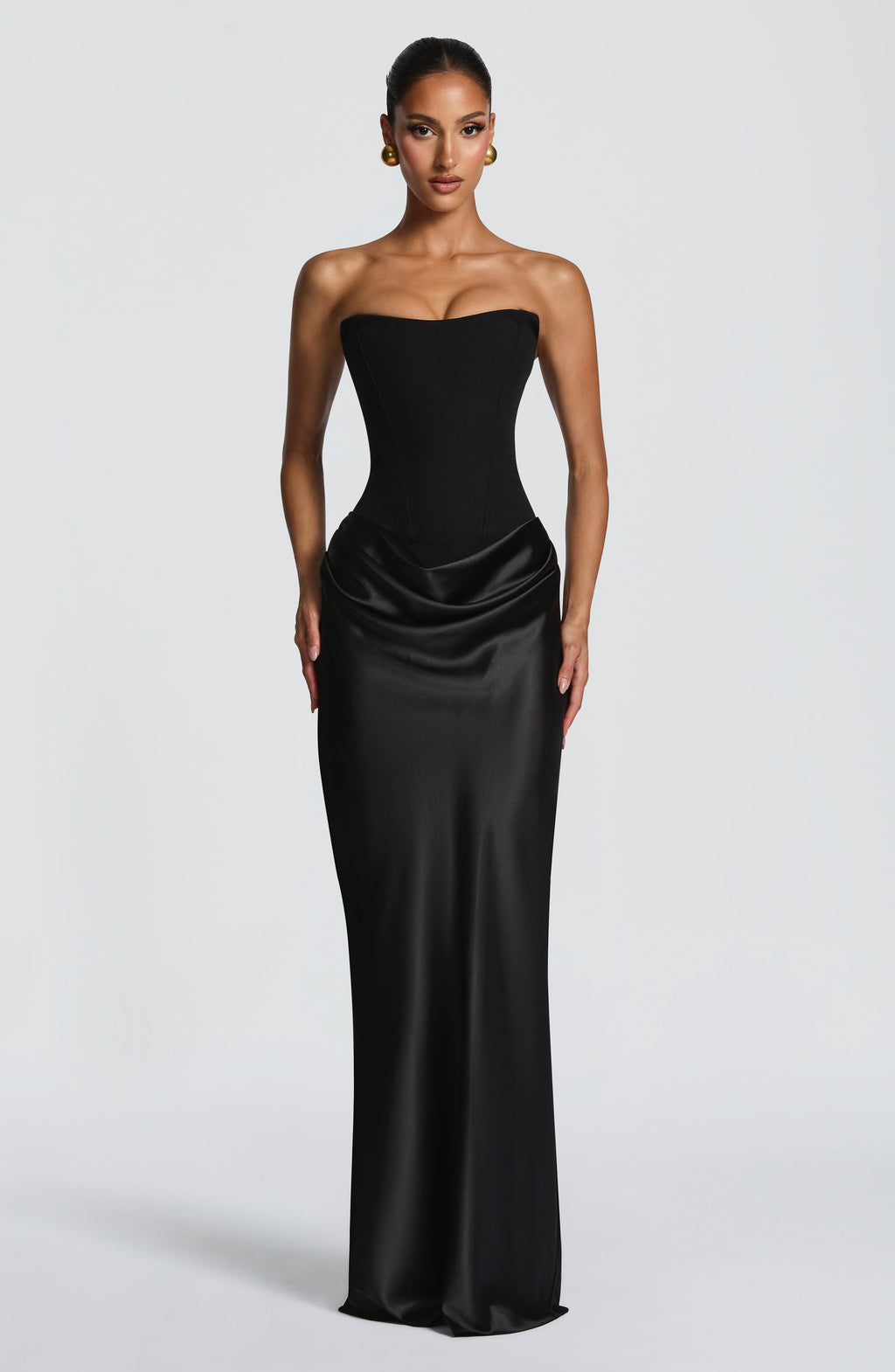 Marta™ - Vestido Largo con Sobrefalda