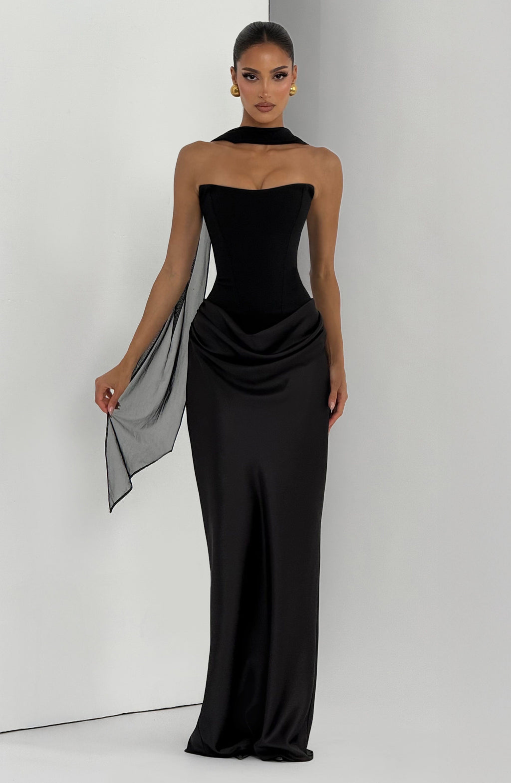 Marta™ - Vestido Largo con Sobrefalda