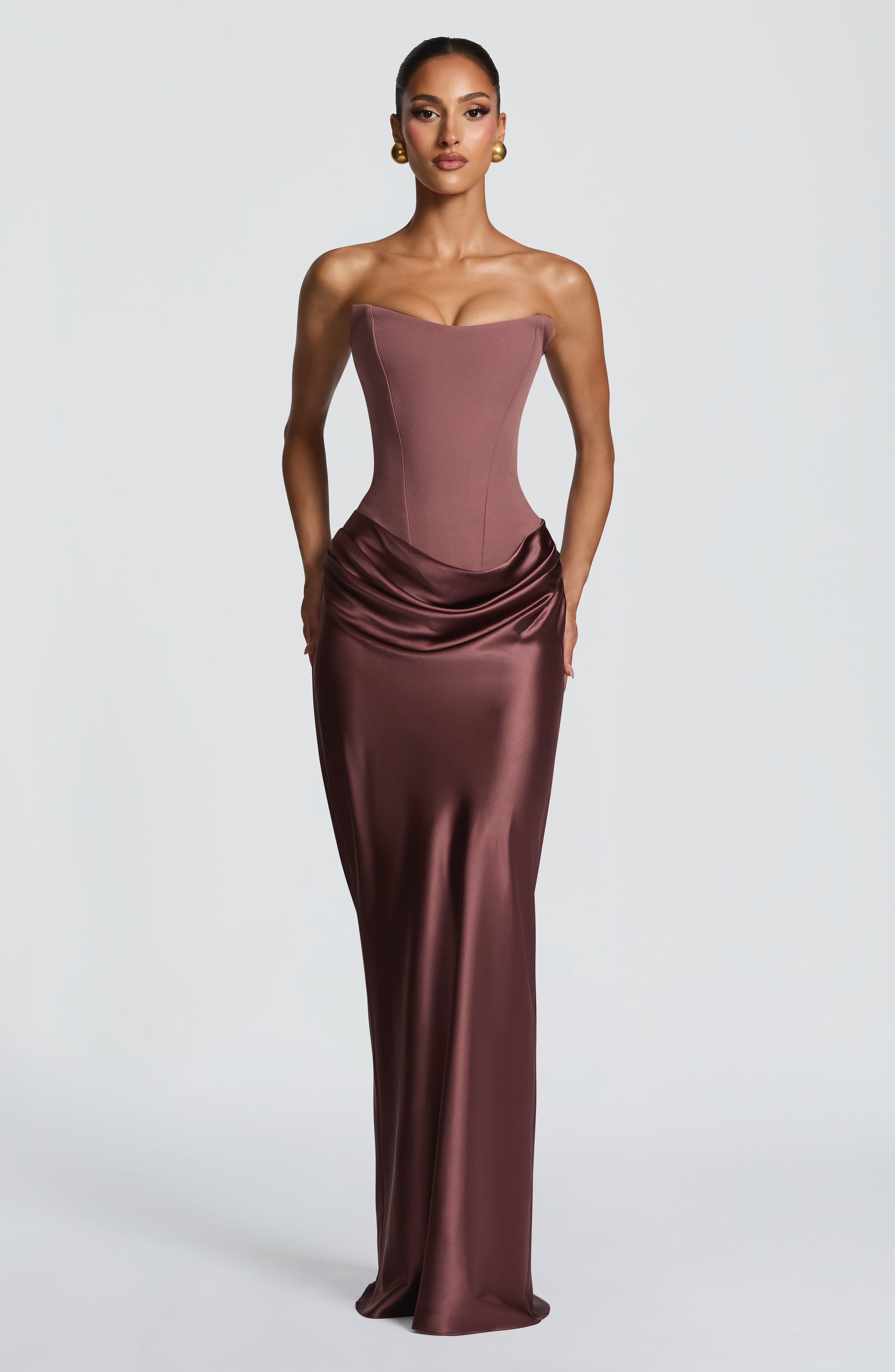 Marta™ - Vestido Largo con Sobrefalda