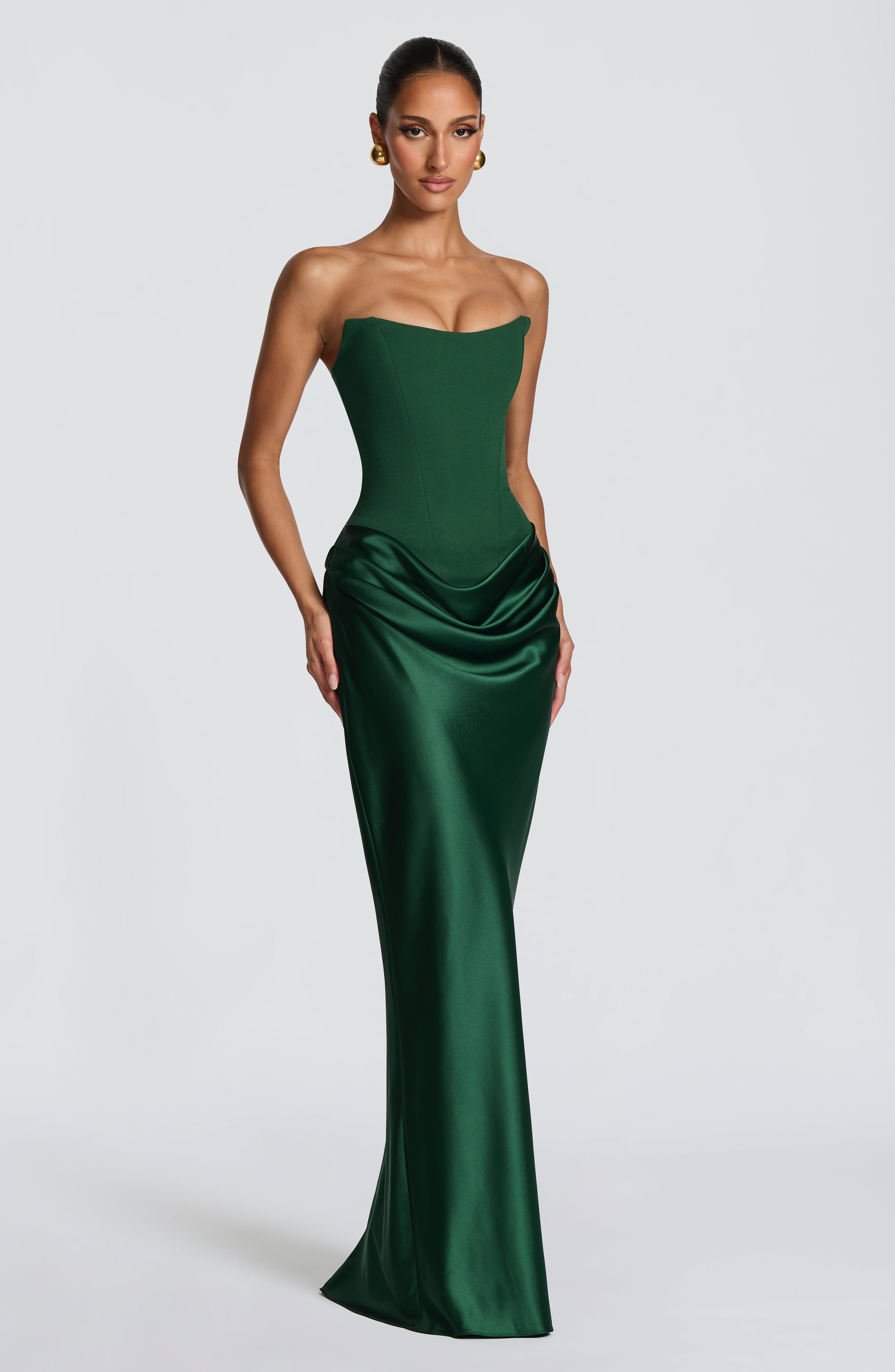Marta™ - Vestido Largo con Sobrefalda